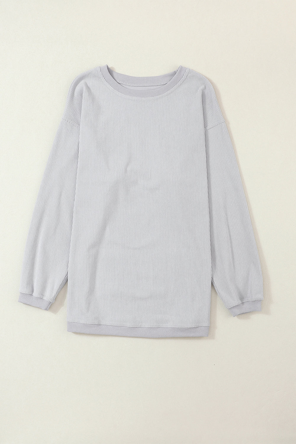 White Drop Shoulder Rib Knit Oversized Sweatshirt d11336c3c260d105