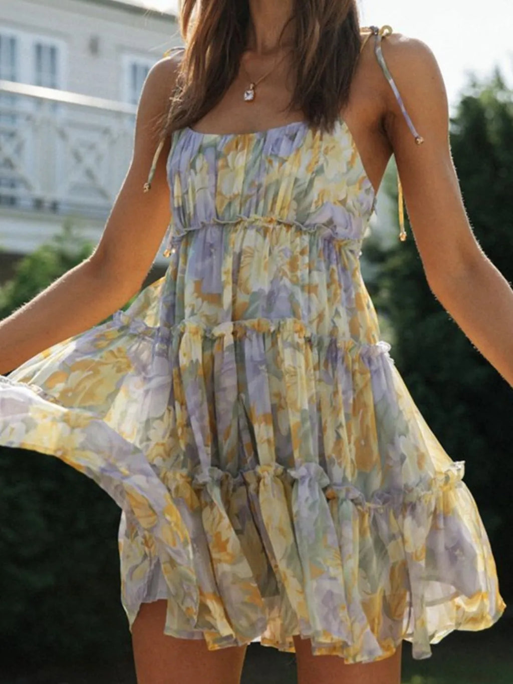 Frill Printed Square Neck Mini Cami Dress d1354b3d-28ef-49b0-917d-7325526e7598-Max-Origin