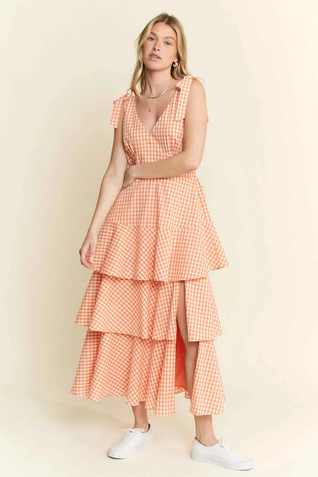 Jade By Jane Sleeveless Gingham Print Tiered Midi Dress d143aa20bb5c443cab4ad0a234a370c4-Max-Origin