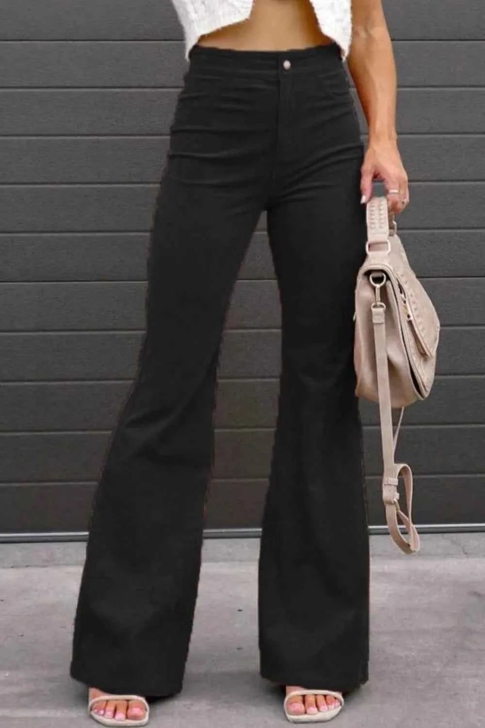 Full Size Hight Waist Bootcut Pants Plus Size Black d166b99b-484f-452d-9633-8694a13e8599-Max-Origin