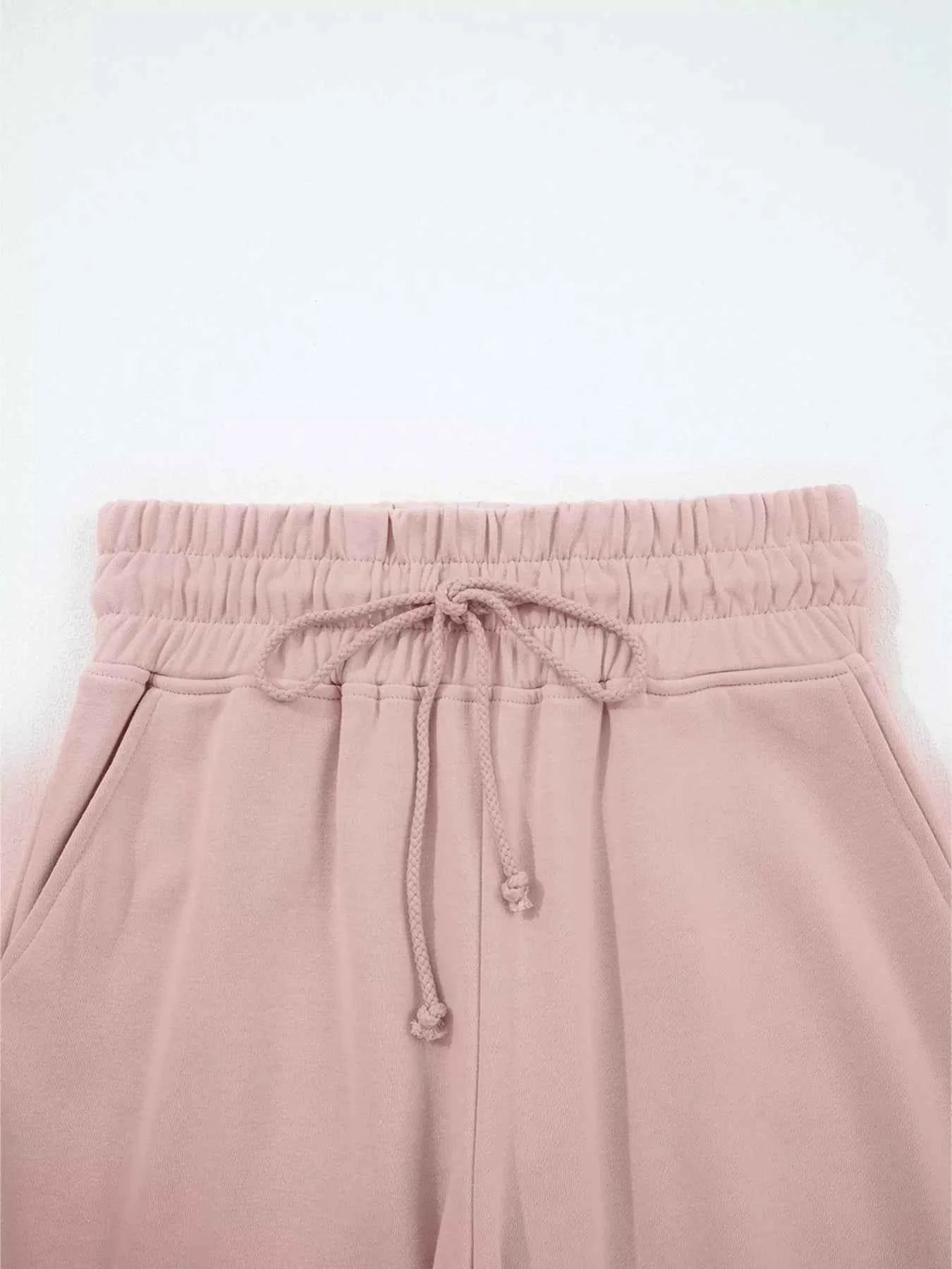 Drop Shoulder Puff Sleeve Crop Top and Drawstring Wide Leg Pants Set d169eb1c3b574e9ab85c9b51848d0811-Max-Origin