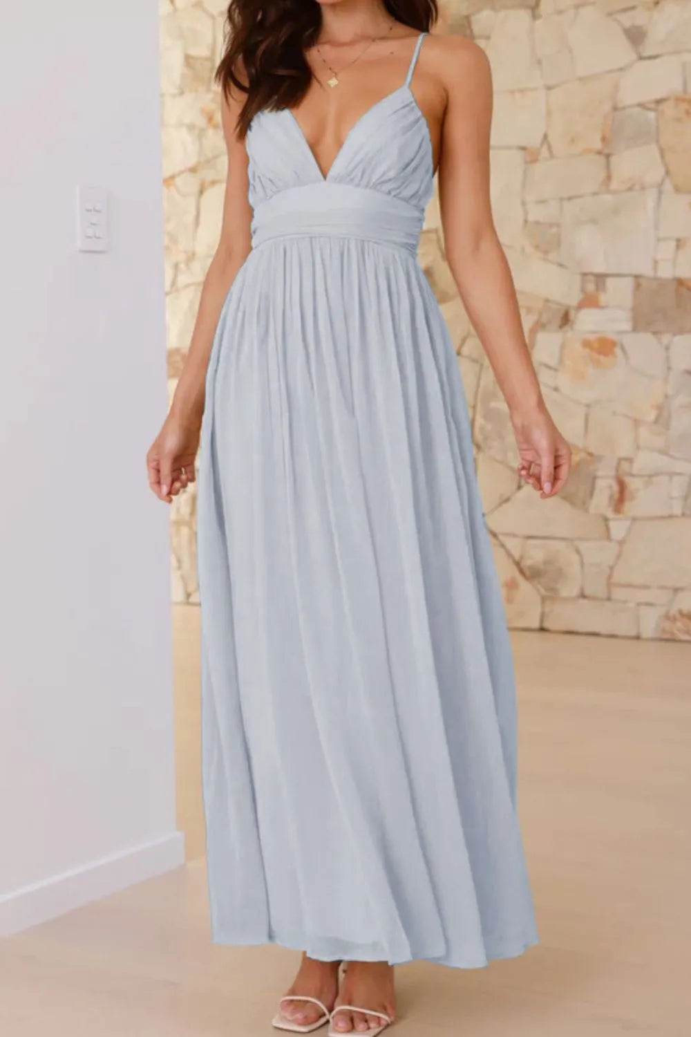 Ruched V-Neck Cami Dress d1825001-729d-46f8-bc1a-5540c2d814bf-Max-Origin