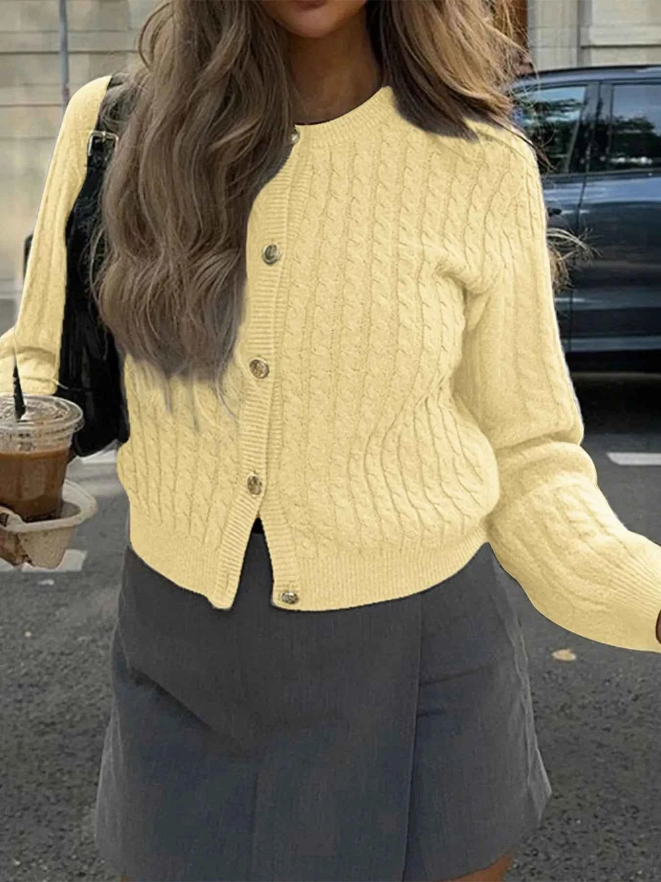 Cable Knit Button-Up Cardigan d18cd633918340a6be2f3f0649bb35cf-Max-Origin