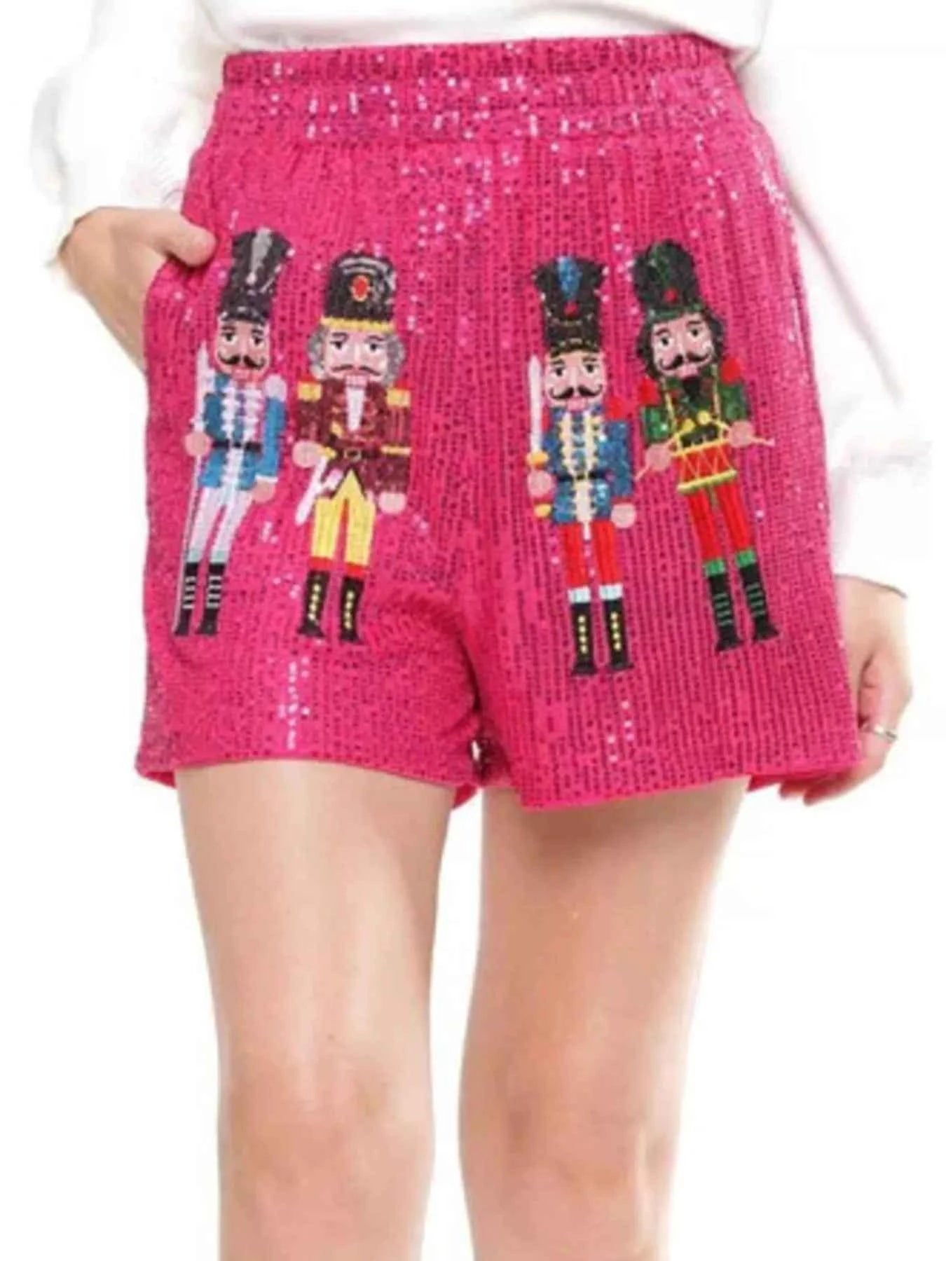 Christmas Sequined Nutcracker Shorts Pink d202cd95-2875-4892-bb60-699e3188aec7-Max-Origin