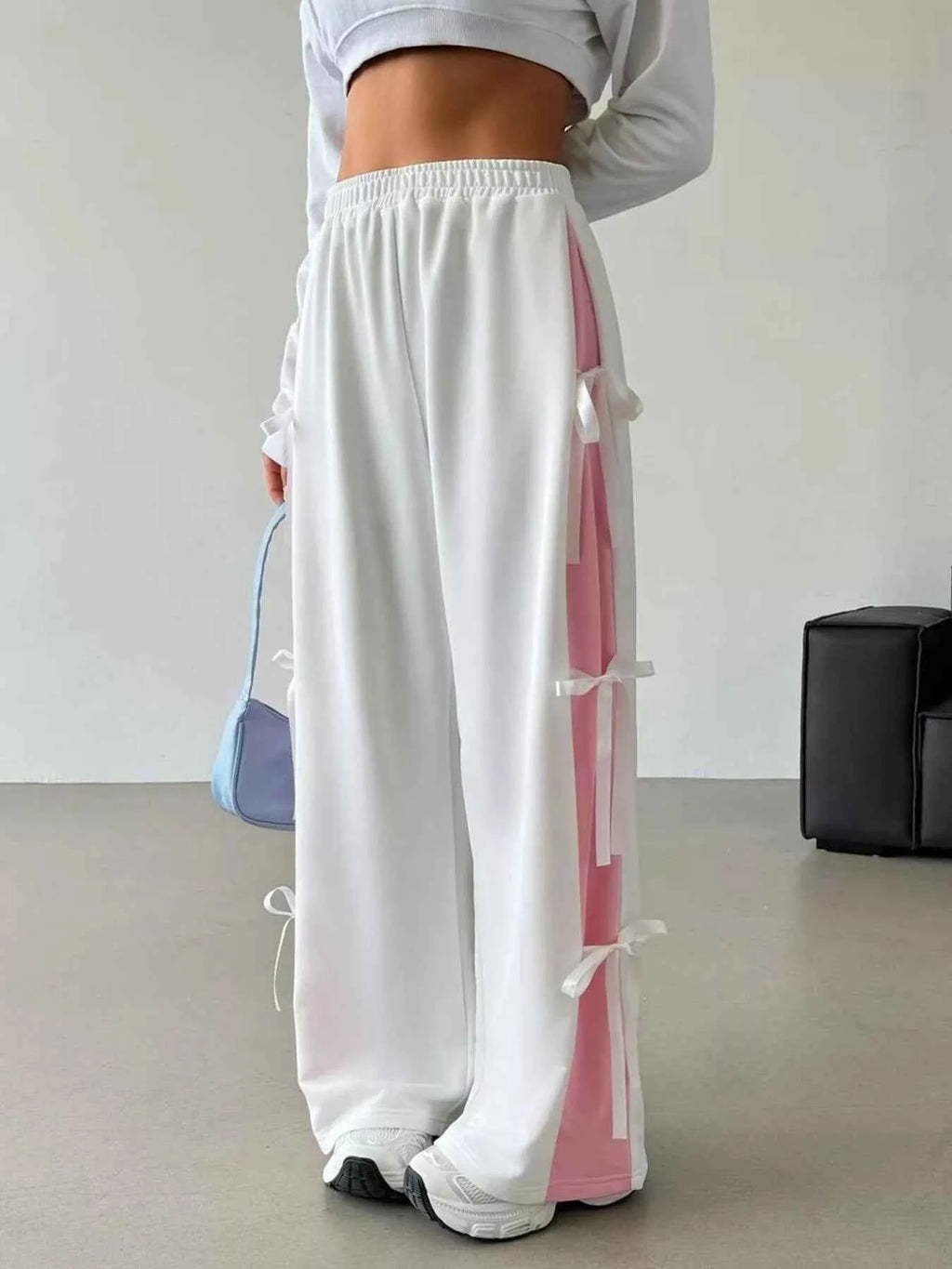 Side Tie Contrast Wide Leg Pants d27ecc3f183c48f98022aa0c8ec725d1-Max-Origin