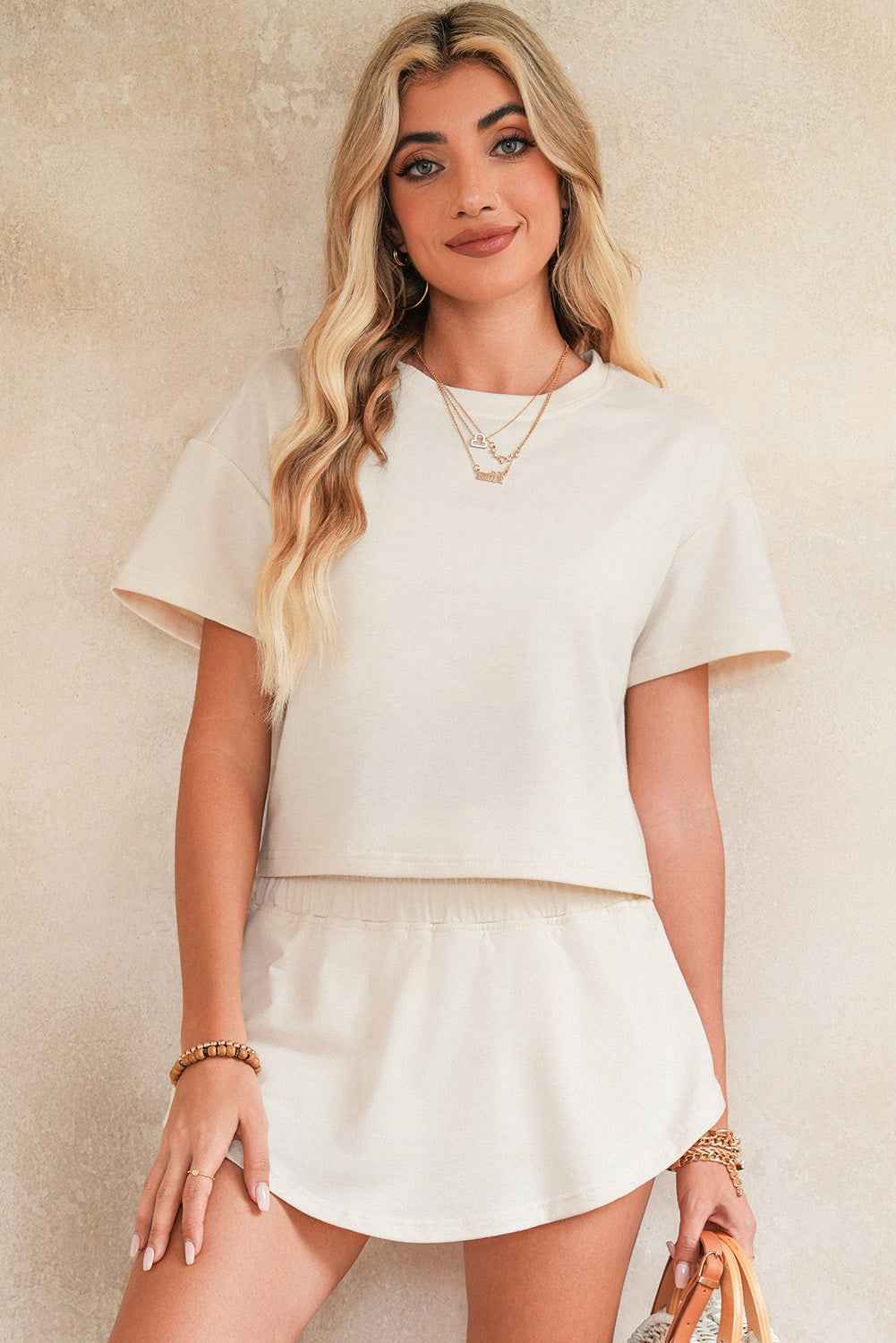 Black Cropped Tee and Ruffle High Waist Skort Set d293f1d97da006e6