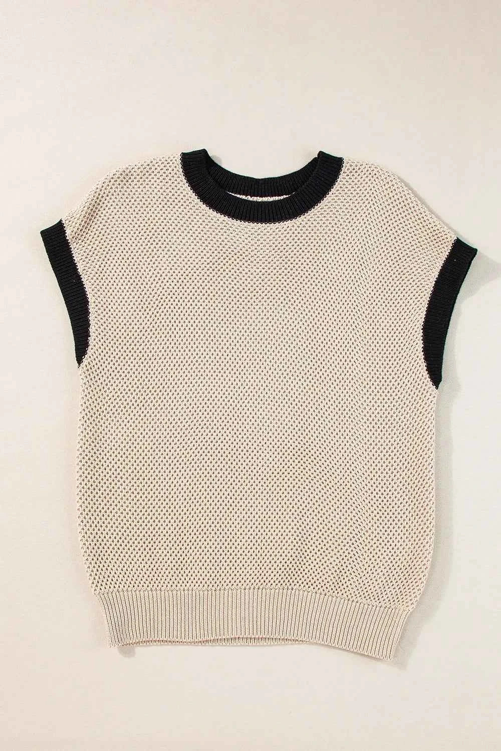Textured Knit Sweater with Contrast Trim Details d2af2455-2a2a-4435-abd6-634fd4a606b2-Max-Origin