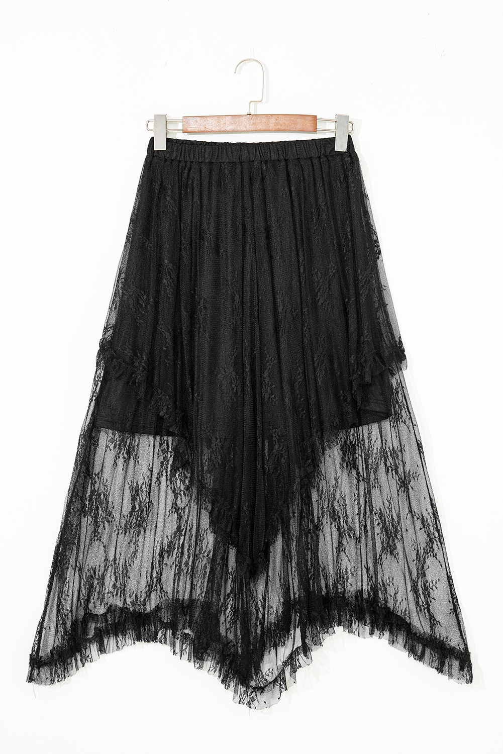 Apricot Lace Cascading Tiered High Waist Maxi Skirt d2bd2d280b9f9f6f