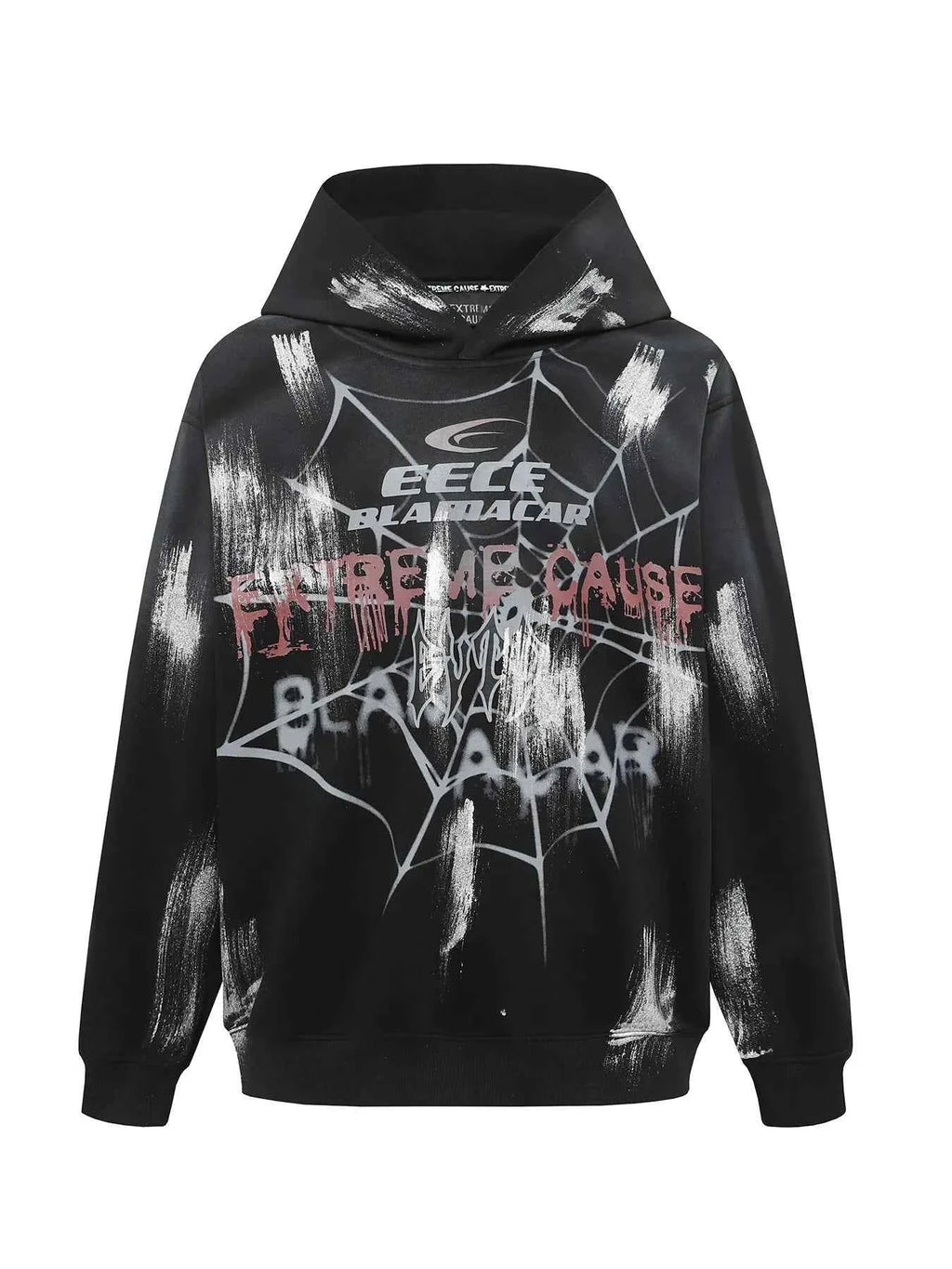 Men's Gothic Spider Web Graffiti Print Hoodie Black d2c45fb50e4a4be398be2d1c6eb6eb28-Max-Origin