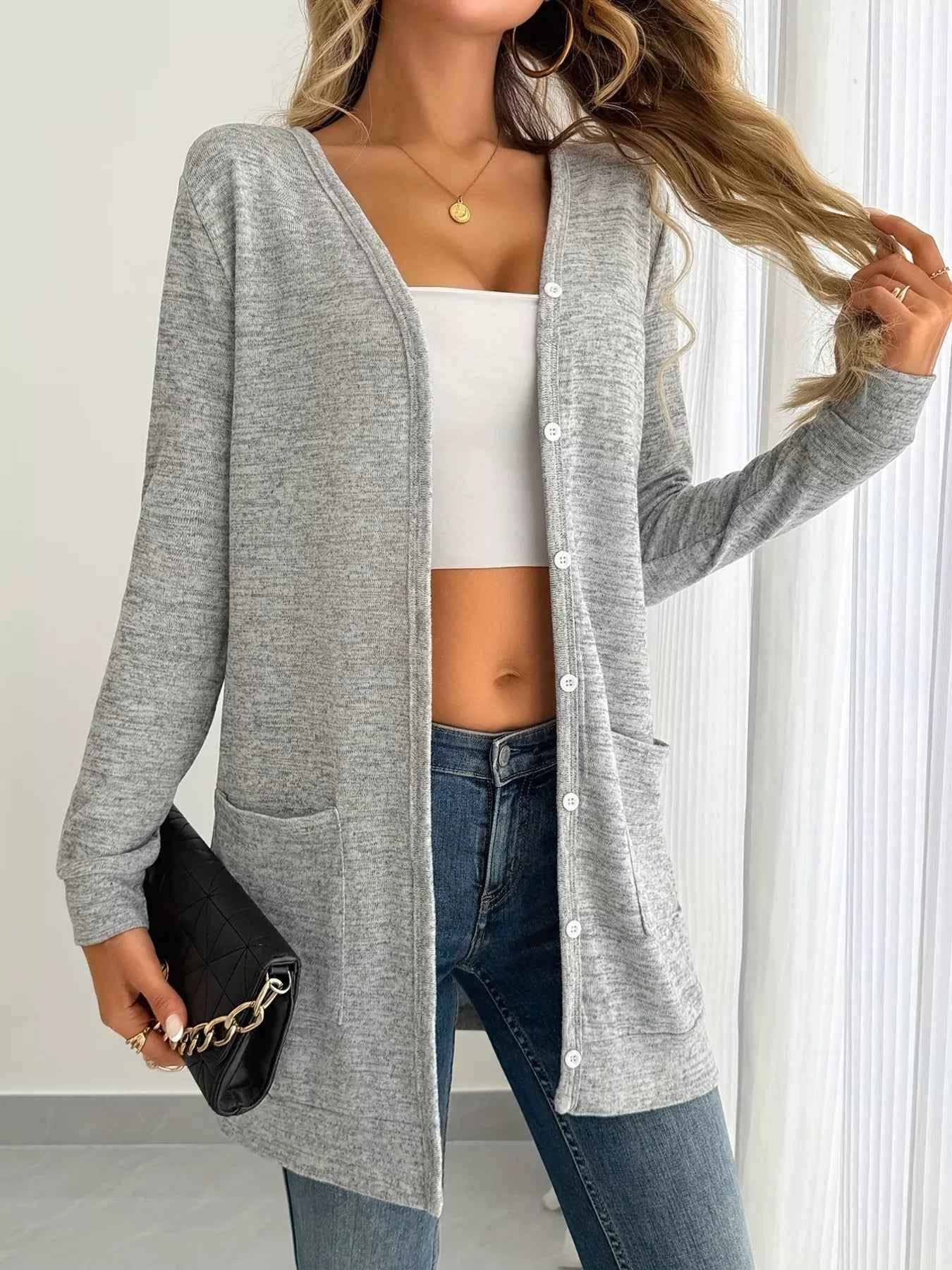 Open Front Longline Cardigan with Side Pockets d311b2d48469486185ecd8358fa89572-Max-Origin