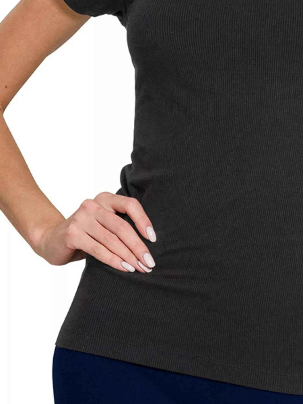 Zenana Ribbed Round Neck Short Sleeve T-Shirt d34c40b0-37dc-4b26-ae44-74ee67cec1fb-Max-Origin