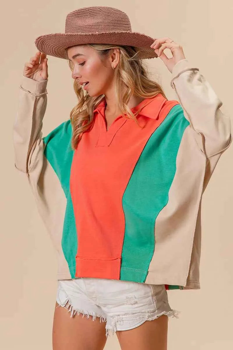 BiBi Colorblock Exposed Seam French Terry Sweatshirt d36b7db260b14e5f9bae09c88f31c365-Max-Origin