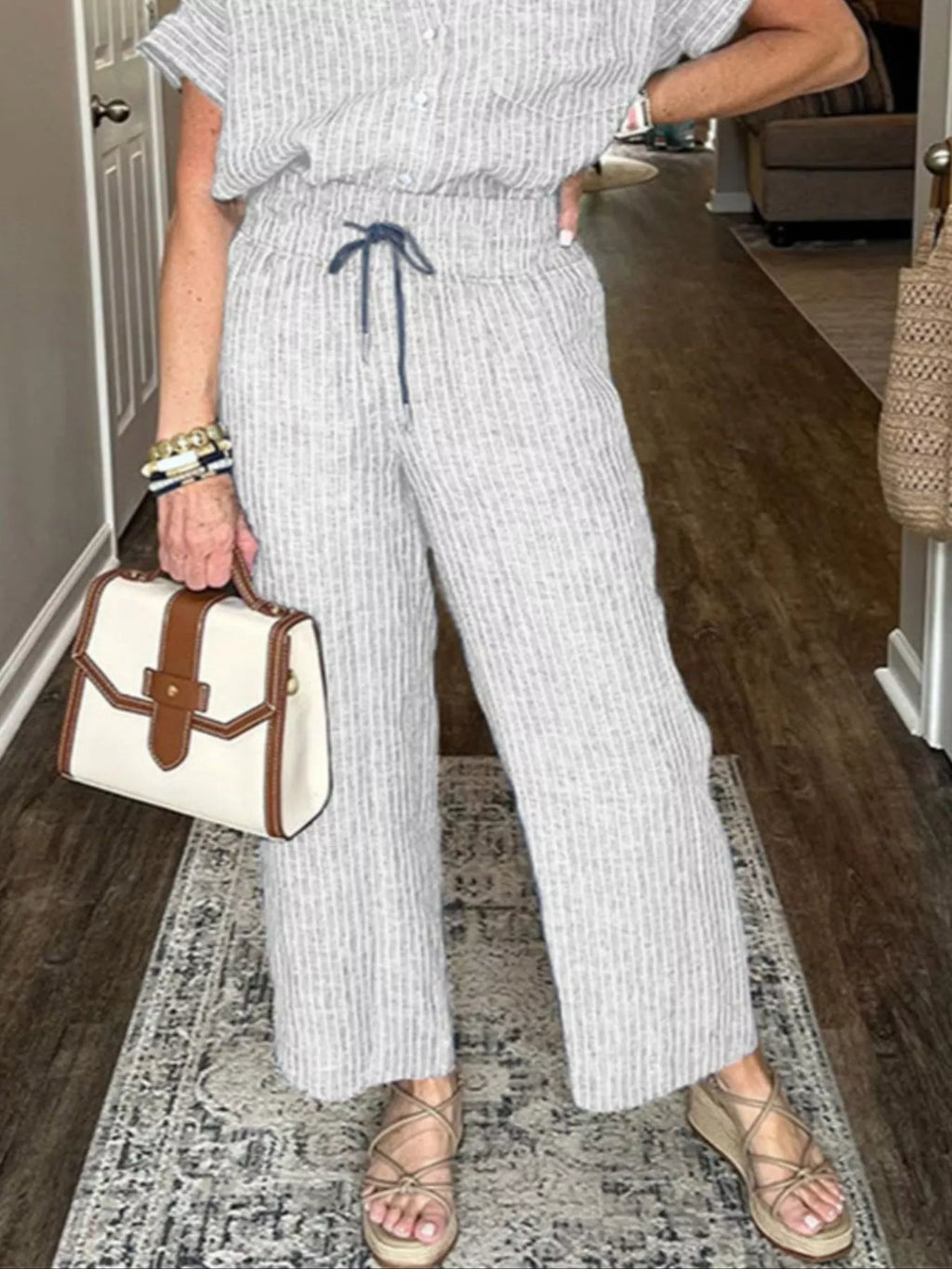 Full Size Striped Button-Up Shirt and Wide Leg Pants Casual Set Plus Size d3b65086-444c-4bf9-99f9-8103142dbe03-Max-Origin