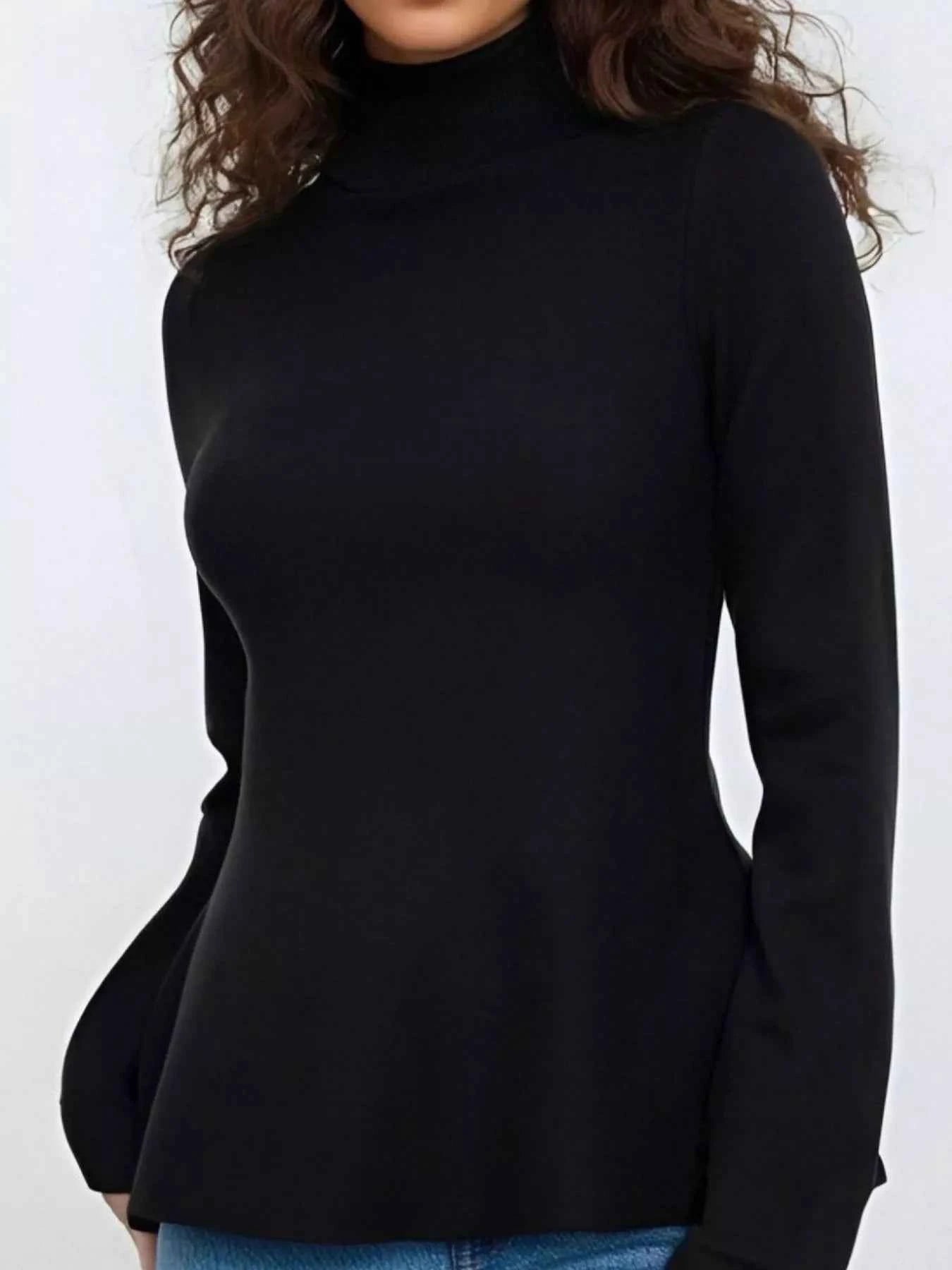 Mock Neck Long Sleeve Sweater Black d3bb223f-db74-4374-9872-6e8974d8f5bf-Max-Origin