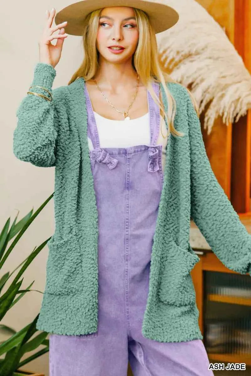 Zenana Long Sleeve Popcorn Sweater Cardigan with Pockets ASH JADE d3e336d044f64bc9870815d49dd86541-Max-Origin