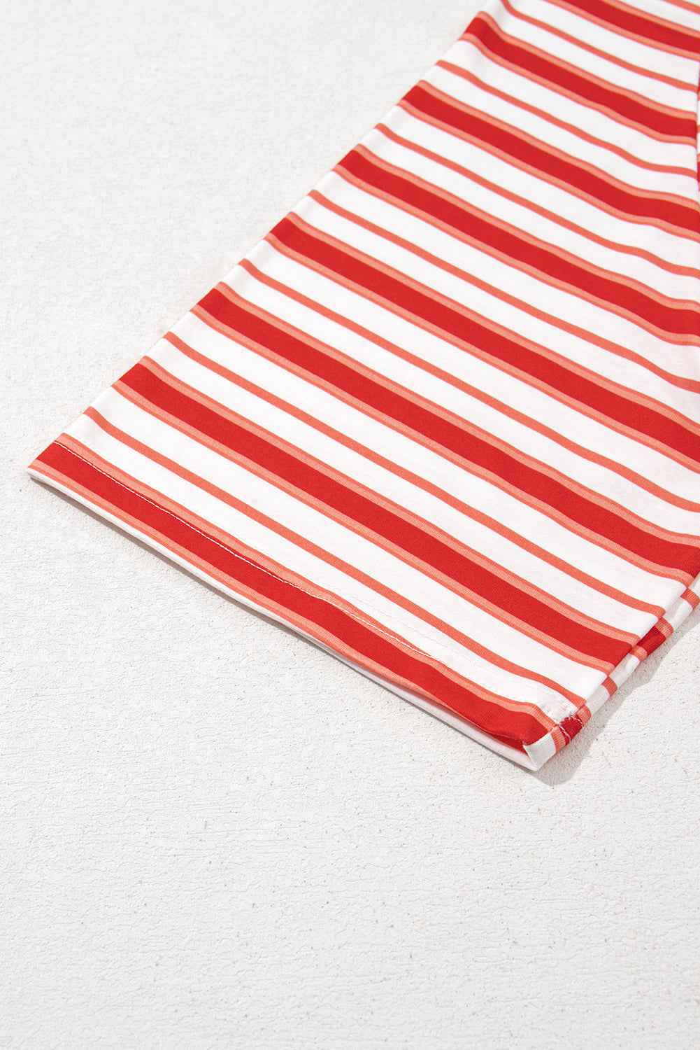 Tomato Red Striped Raglan Sleeve Contrast Neck T-Shirt d41b2d4b8228df48