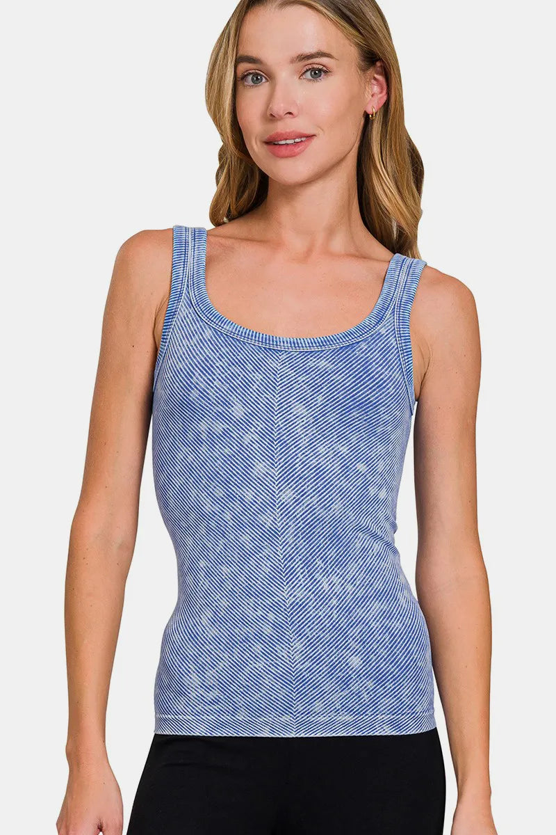 Zenana Ribbed Scoop Neck Tank Light Indigo d43db464-3cd0-49cd-b497-dc1c259d710b-Max