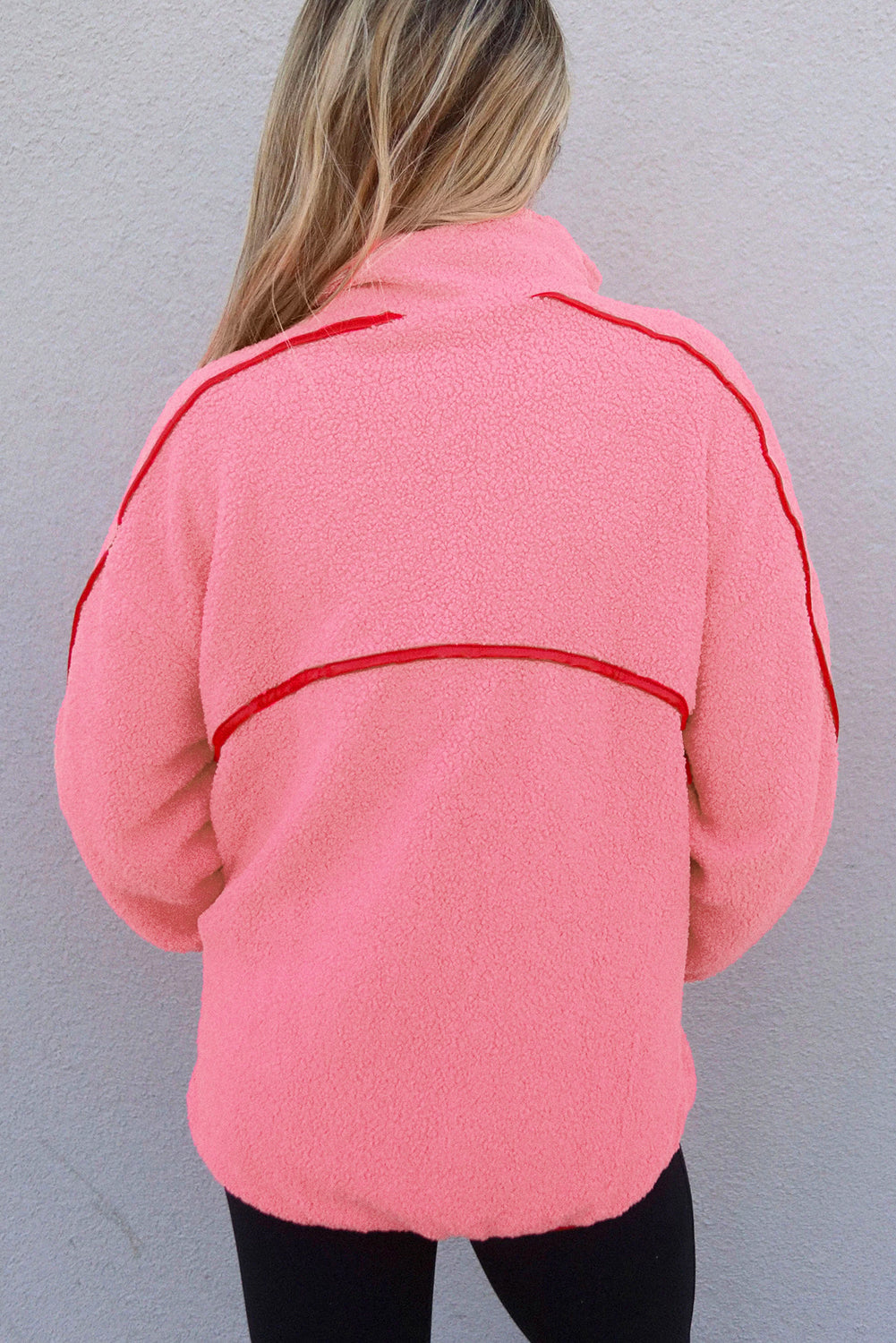 Strawberry Pink Long Sleeve Kangaroo Pocket Sweatshirt d46dc2950f827814