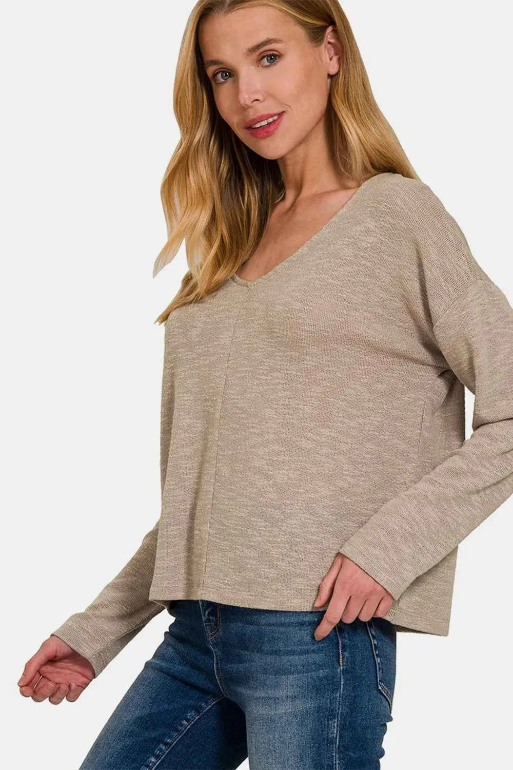 Zenana Dropped Shoulder Long Sleeve T-Shirt d47fc820-bf8f-47b0-8211-3eb936ac6e63-Max