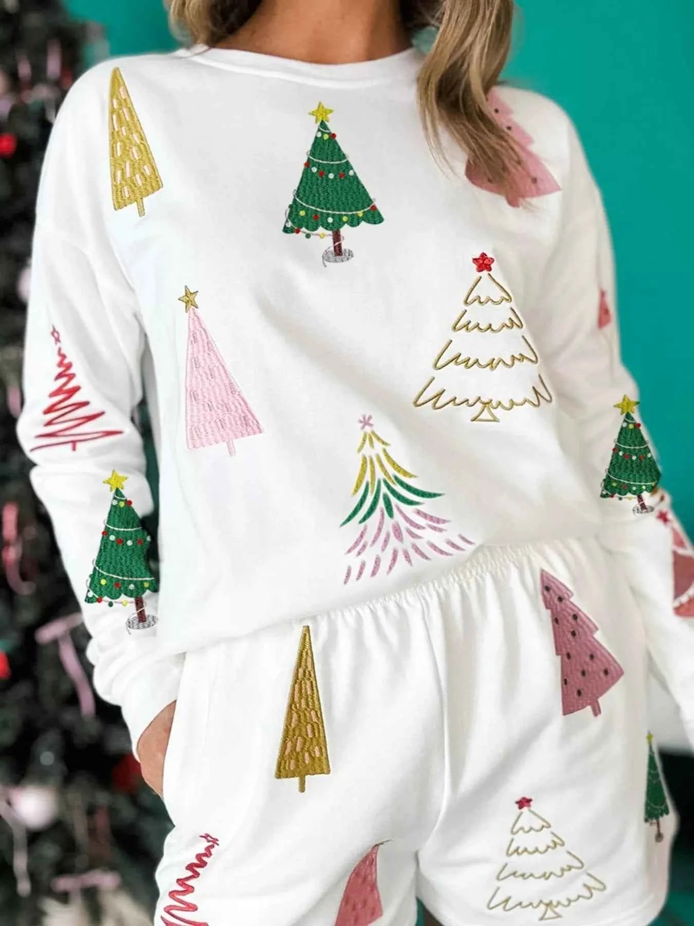 Christmas Tree Round Neck Top and Shorts Set d4c91d433b8f4ddf86ab9665bcbdf4c6-Max-Origin