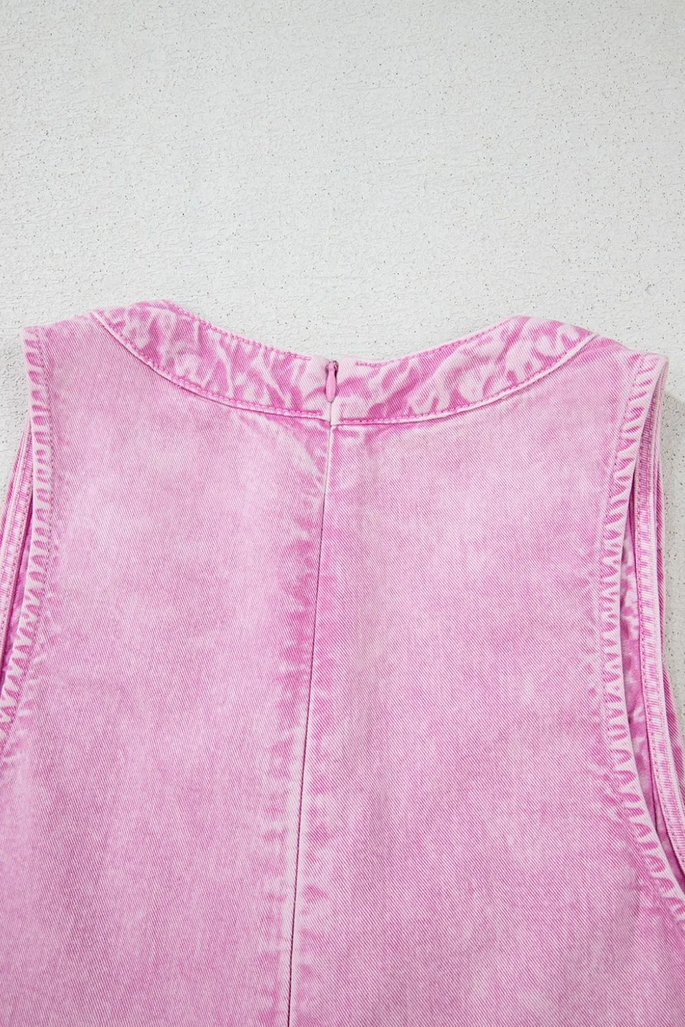 Mineral Wash Pleated Bust V Neck Sleeveless Denim Romper d4f249de-05cf-41b3-acc2-82f07df29aaa-Max-Origin