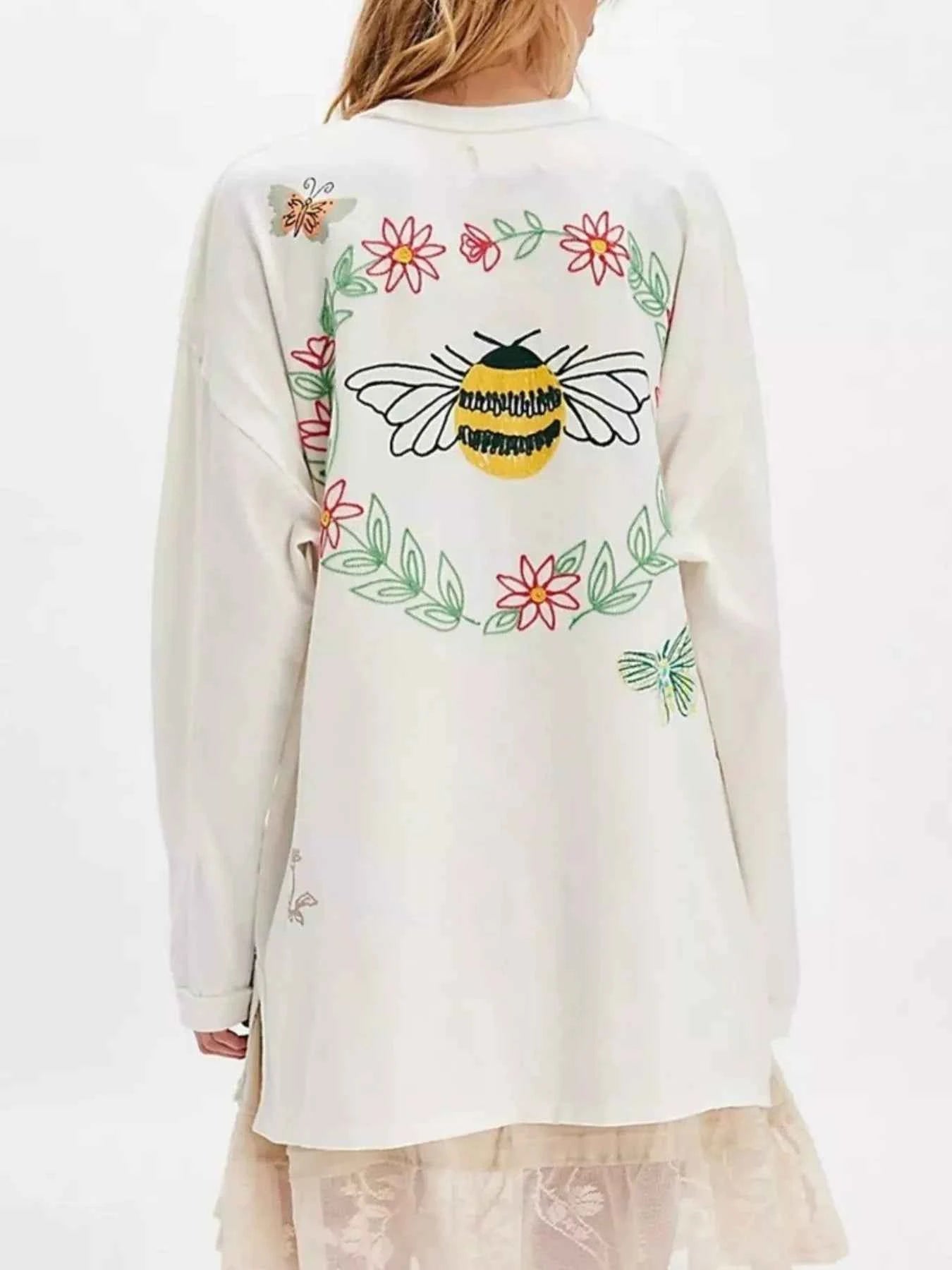 Embroidered Crew Neck Long Sleeve Sweatshirt d4fa7672-80d0-4ab0-8c26-b9a3caf57a39-Max-Origin