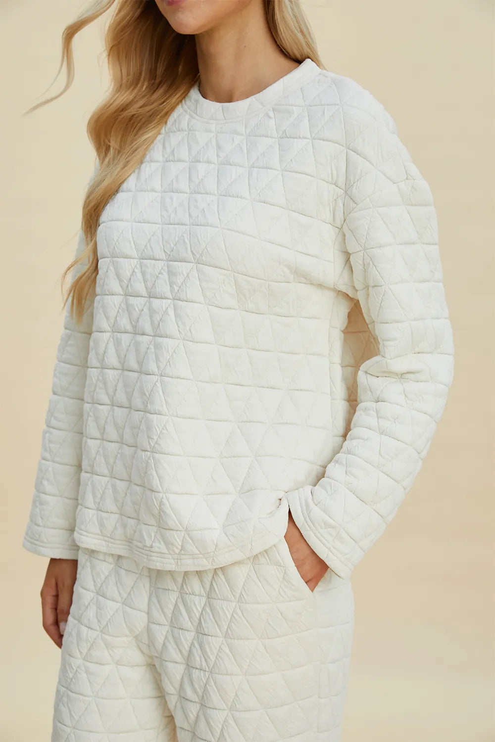 Double Take Full Size Texture Round Neck Long Sleeve Top and Pants Set d4fd986a-f3b1-4eb6-bea5-d7b33abf867a-Max