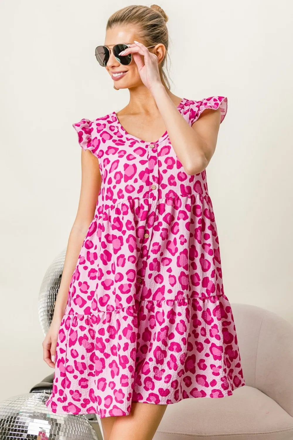 BiBi Leopard Cap Sleeve Tiered Mini Dress d50d6527-0353-4c54-9a3d-14484885a612-Max