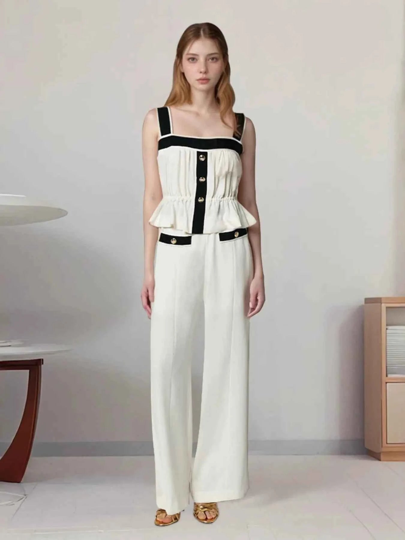 Ruffled Hem Tank and Pants Set White d5234c46bc0b41979306fe4a1926fb7f-Max-Origin