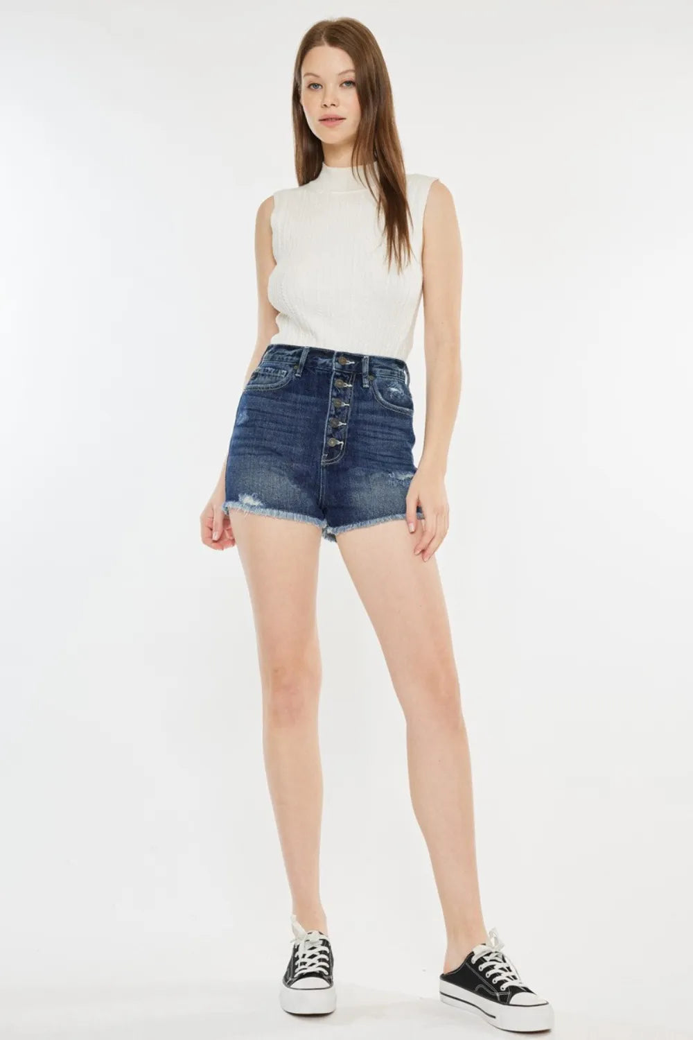 Kancan Raw Hem Button Fly Denim Shorts d54beebf-6ac7-439b-b32c-7c2a6fd65790-Max