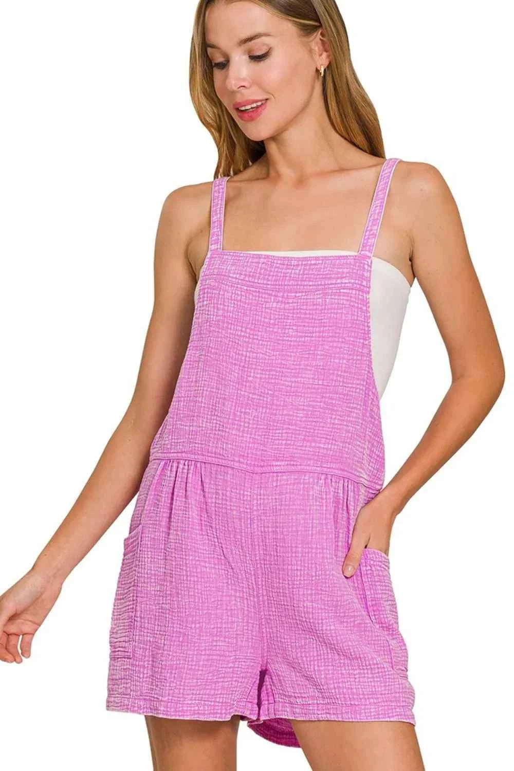 Zenana Washed Double Gauze Tie Back Rompers d57640c6-8131-4381-8bbc-88b152b9afd4-Max-Origin