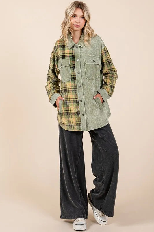 Mittoshop Plaid Button Down Drop Shoulder Jacket d58a70ff-3181-42bd-9e0b-940277d292aa-Max