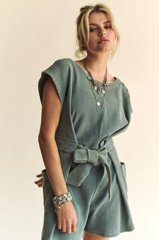 Davi & Dani Acid-Washed Waffle Knit Cuffed Sleeves Romper d5c2c73f3d5047bcbe2a1c1b7c0de85e-Max-Origin