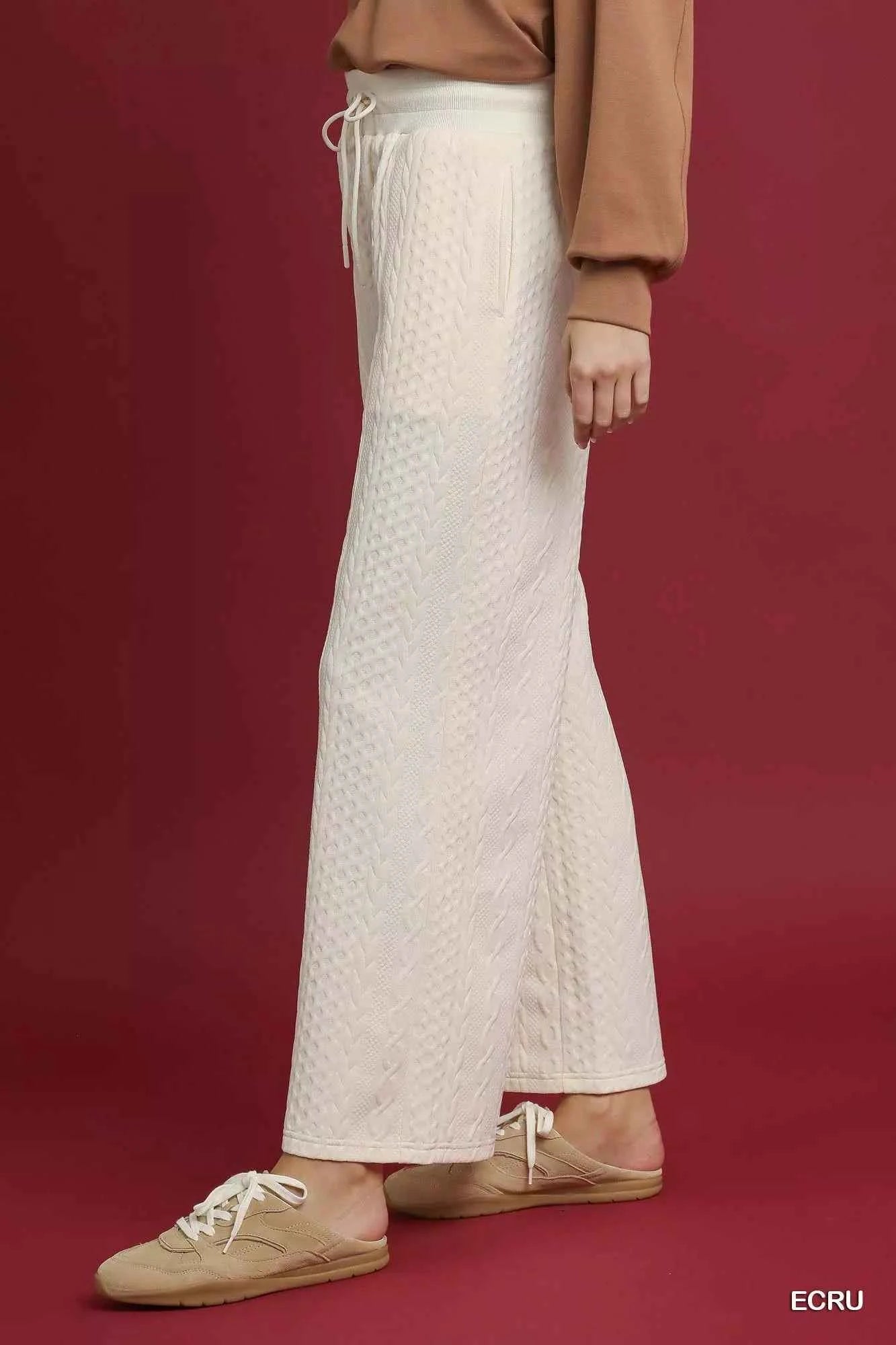 Umgee Cable Knit Textured Wide Leg Pants d5c9c853-b1bb-48e6-9dae-a6d52712f3cb-Max-Origin