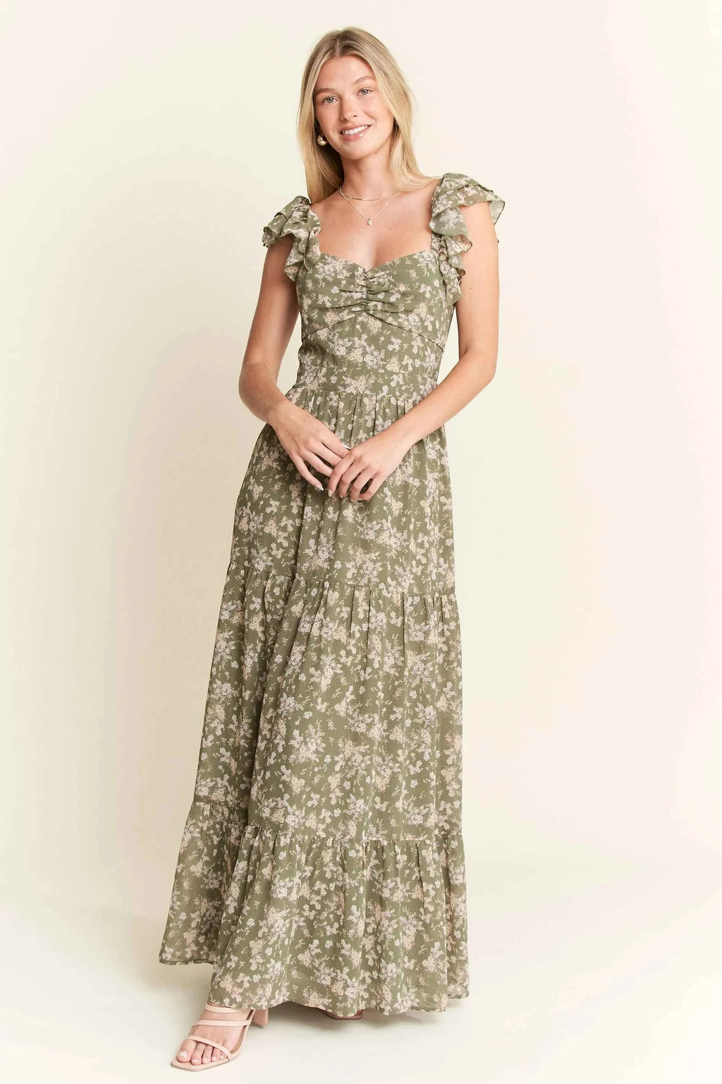 Jade By Jane Ruffle Sleeve Tiered Maxi Dress d5e8304425dc432898c203d3dcb58fc9-Max-Origin