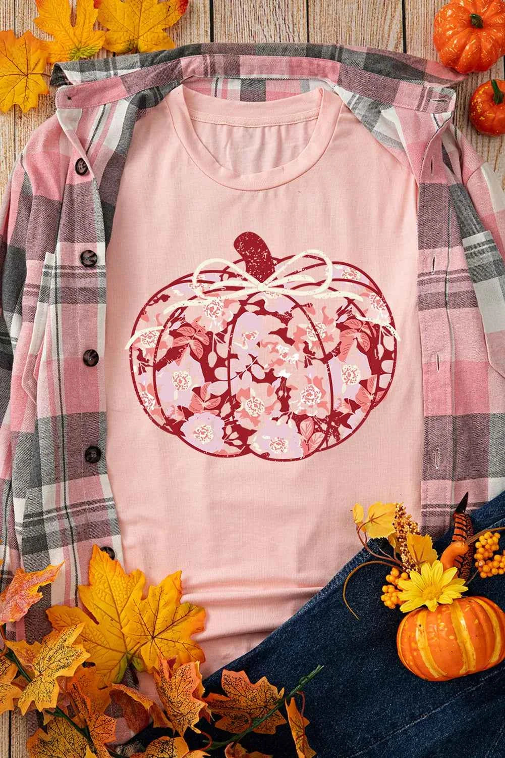 Pumpkin Graphic Round Neck Long Sleeve T-Shirt d5ee0353-6f42-4e34-9ee0-cbdff89fe1a0-Max
