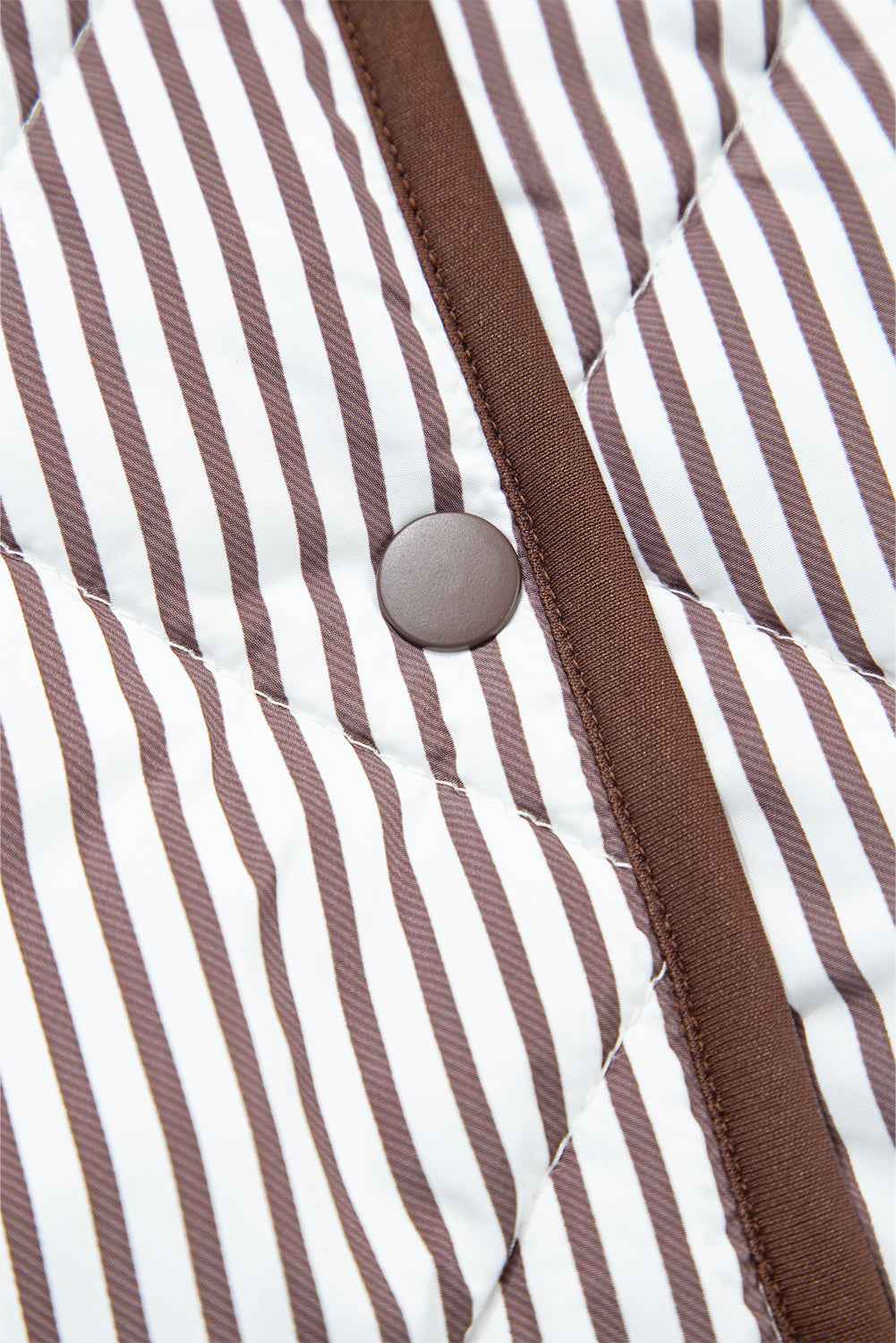 Black Striped Snap Button Scalloped Hem Winter Vest d61f64f356cfa2e7