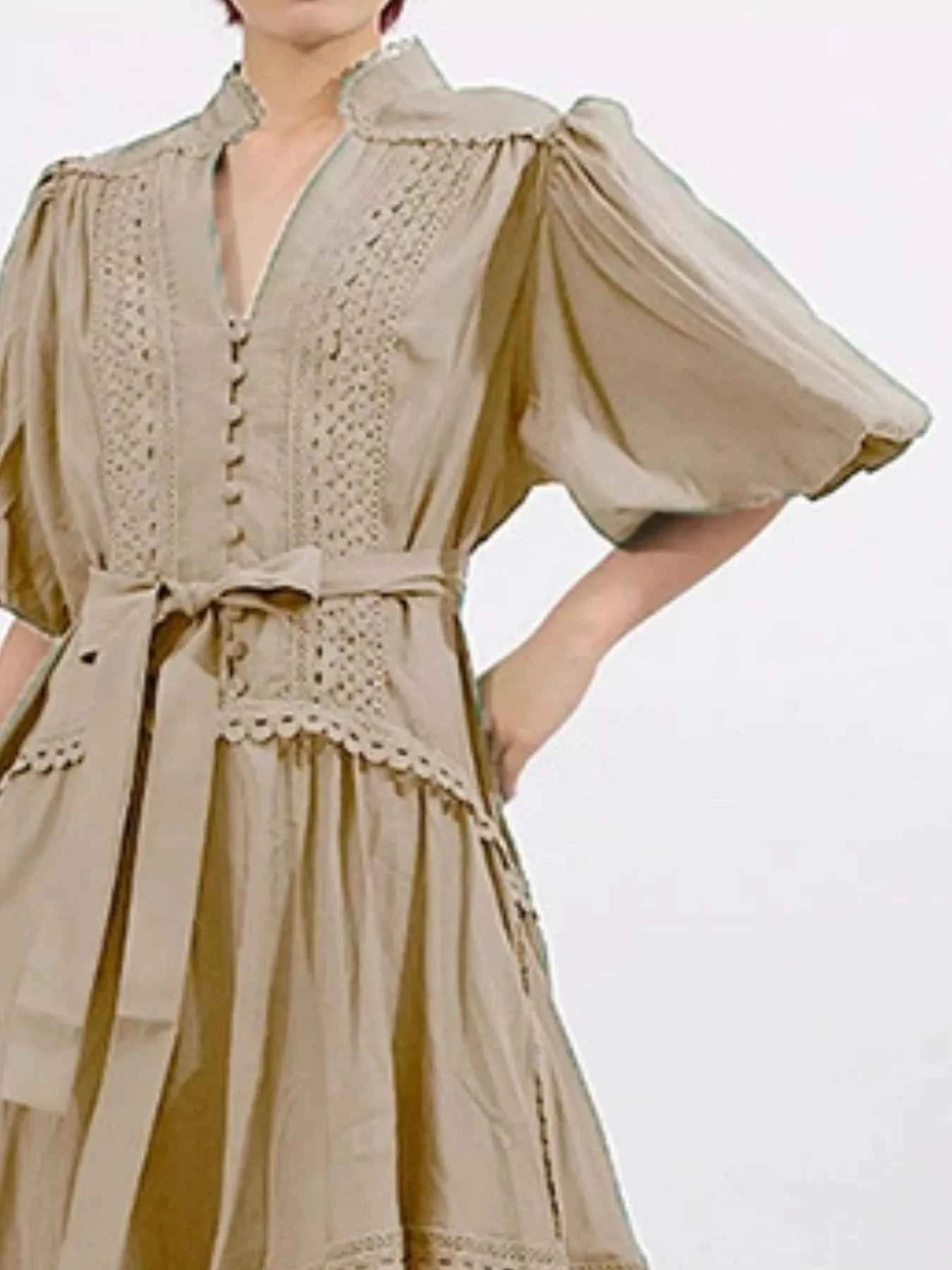 Lace Detail Notched Puff Sleeve Maxi Dress d6e44562-6135-4fc5-89b5-bbbc780ebad9-Max-Origin