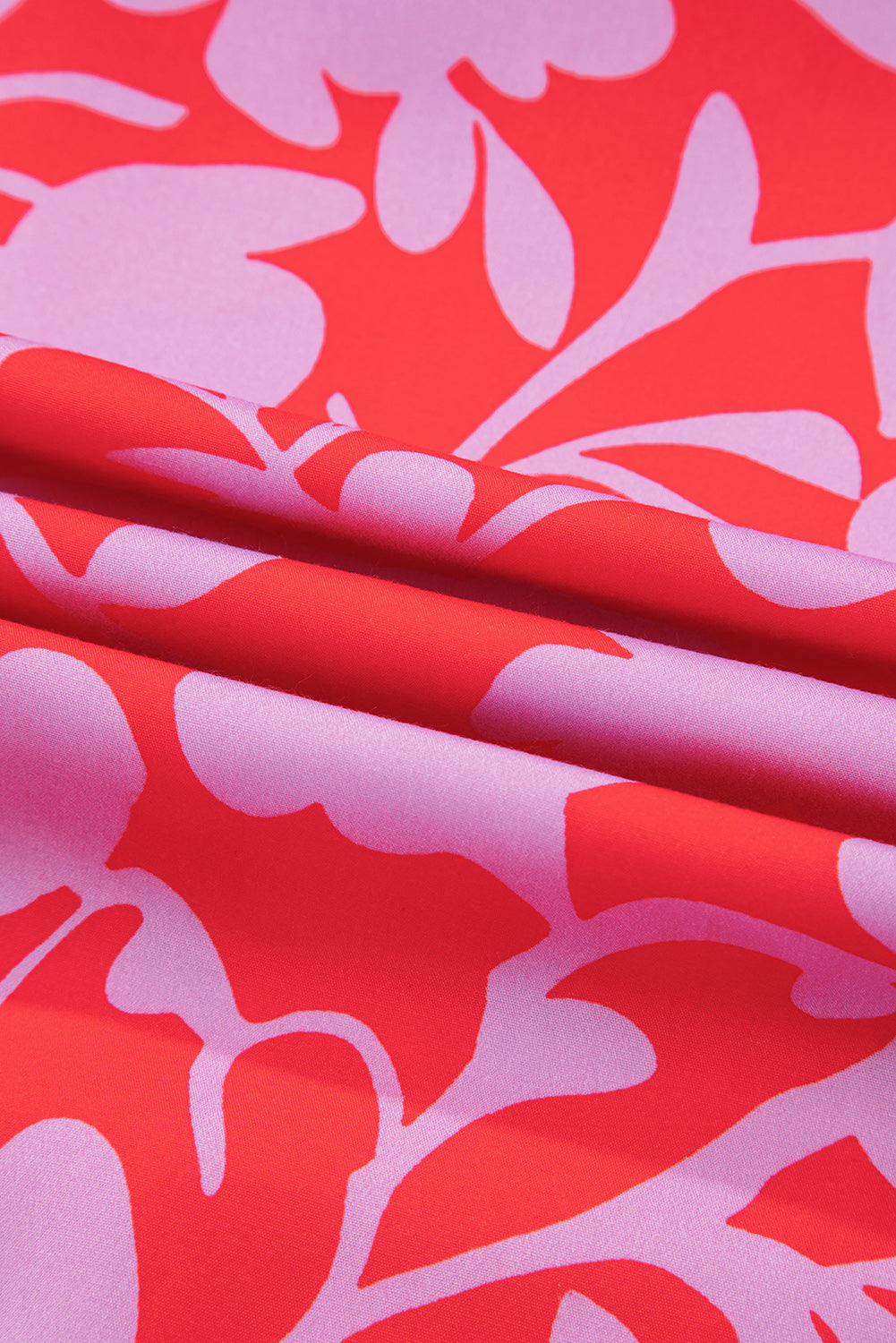 Red Floral 3/4 Sleeve Ruffle Hem Mini Dress d6e80d665ffcb24d