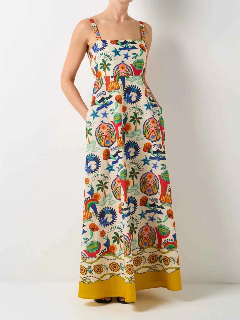 Printed Square Neck Maxi Dress d6f738a02eb64be6a74873432972090f-Max-Origin