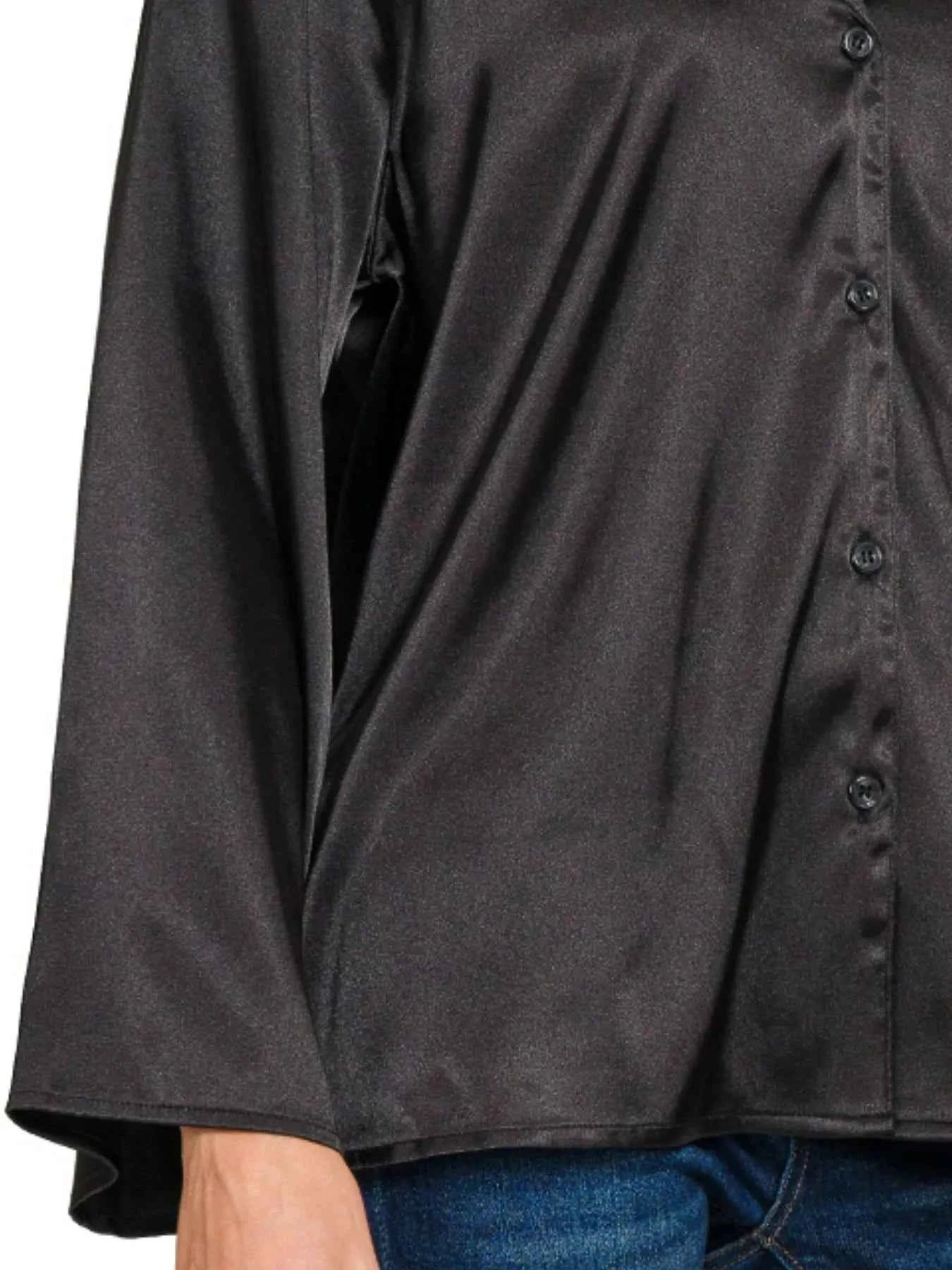 Zenana Satin Button Down Shirt d70bec7e-222d-4655-9873-b2c514782f07-Max-Origin