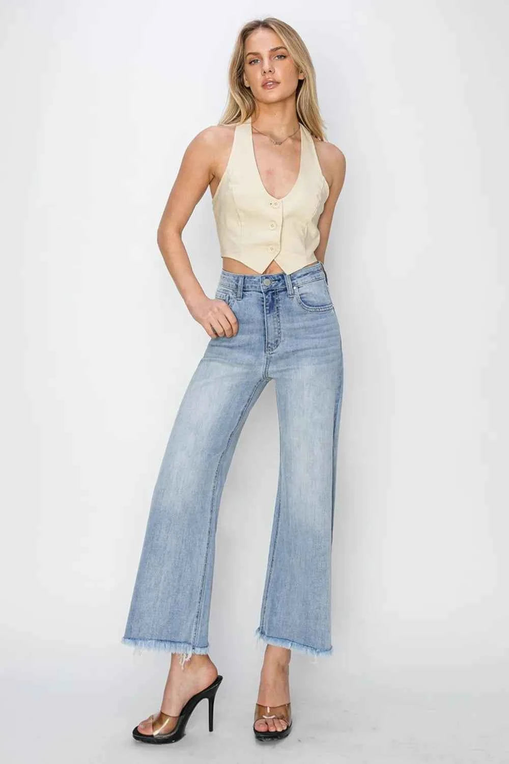 RISEN High Rise Crop Wide Fray Hem Jeans d71f5552-17ef-4435-8e4b-da82e5d829d2-Max