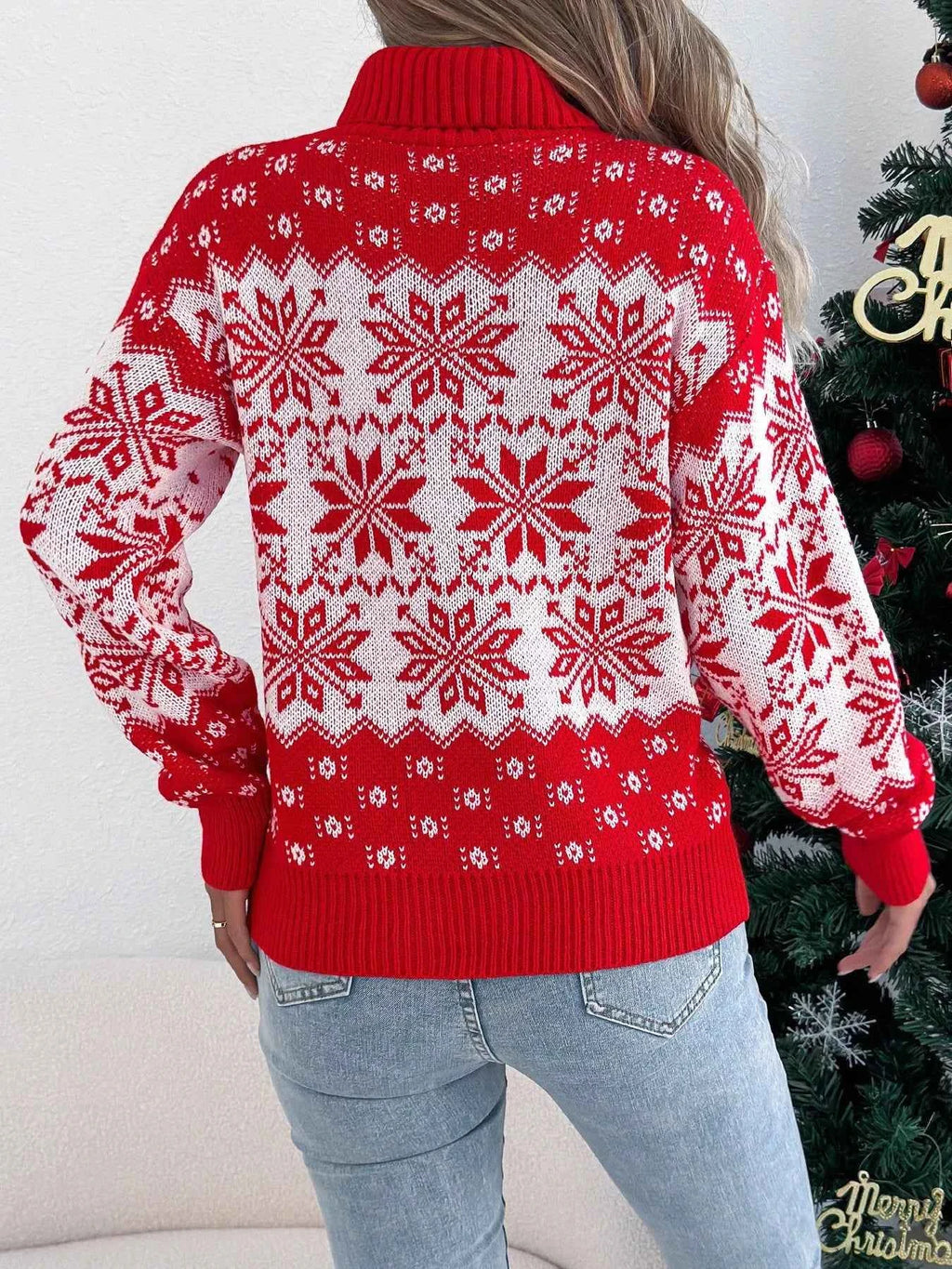 Christmas Snowflake Turtleneck Long Sleeve Sweater d72cea68-f69c-4661-938e-992079b56c67-Max-Origin