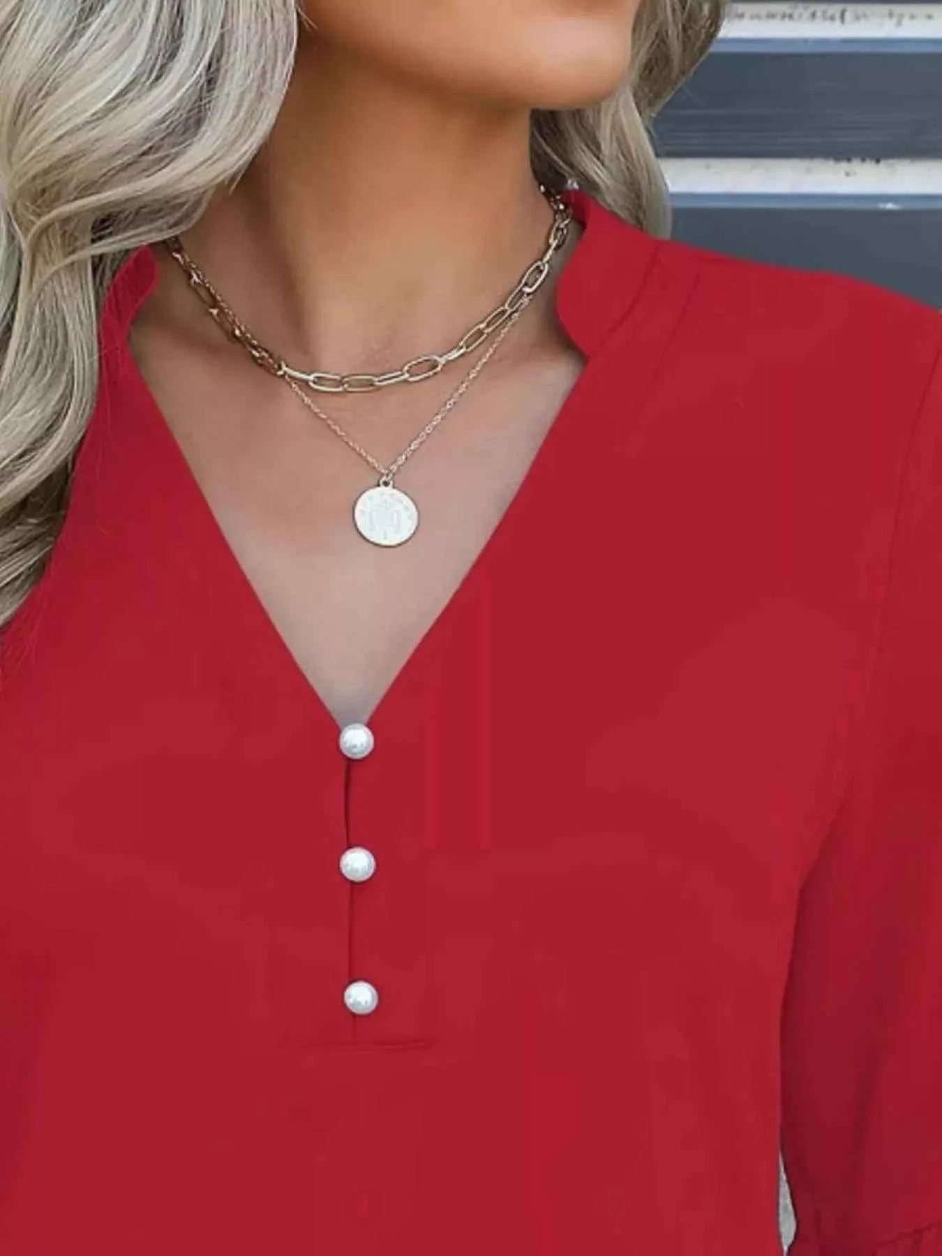 Full Size Notched Flounce Sleeve Blouse Plus Size d73b57c3-44ab-45ef-9a49-869e449ff30d-Max-Origin
