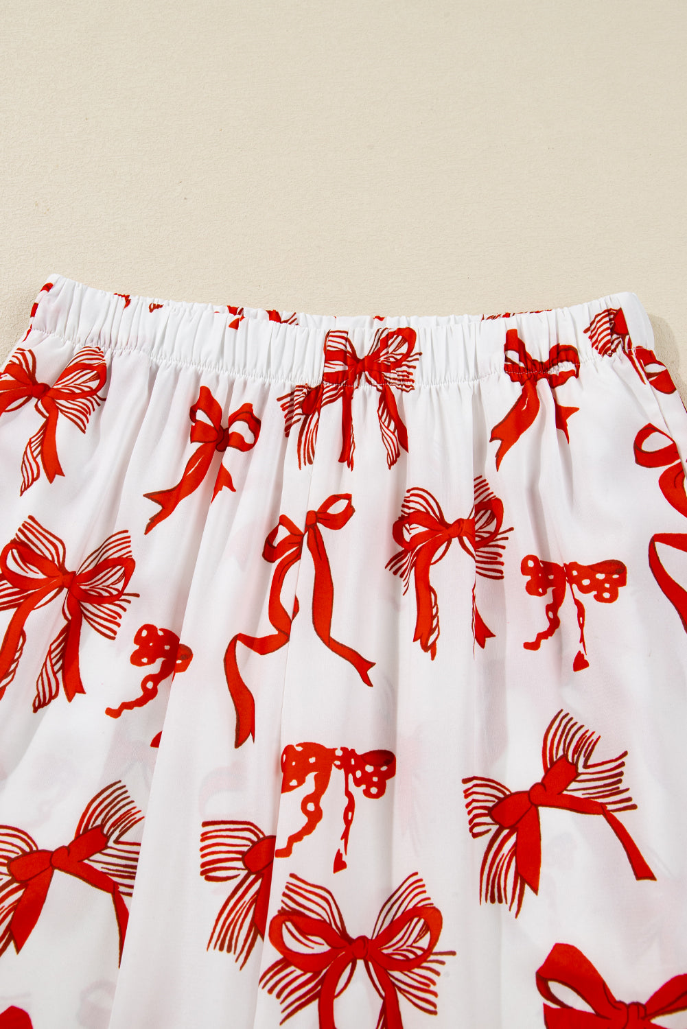 Red Christmas Bow Print Long Sleeve 2pcs Pajama Set d74d76721620a95c