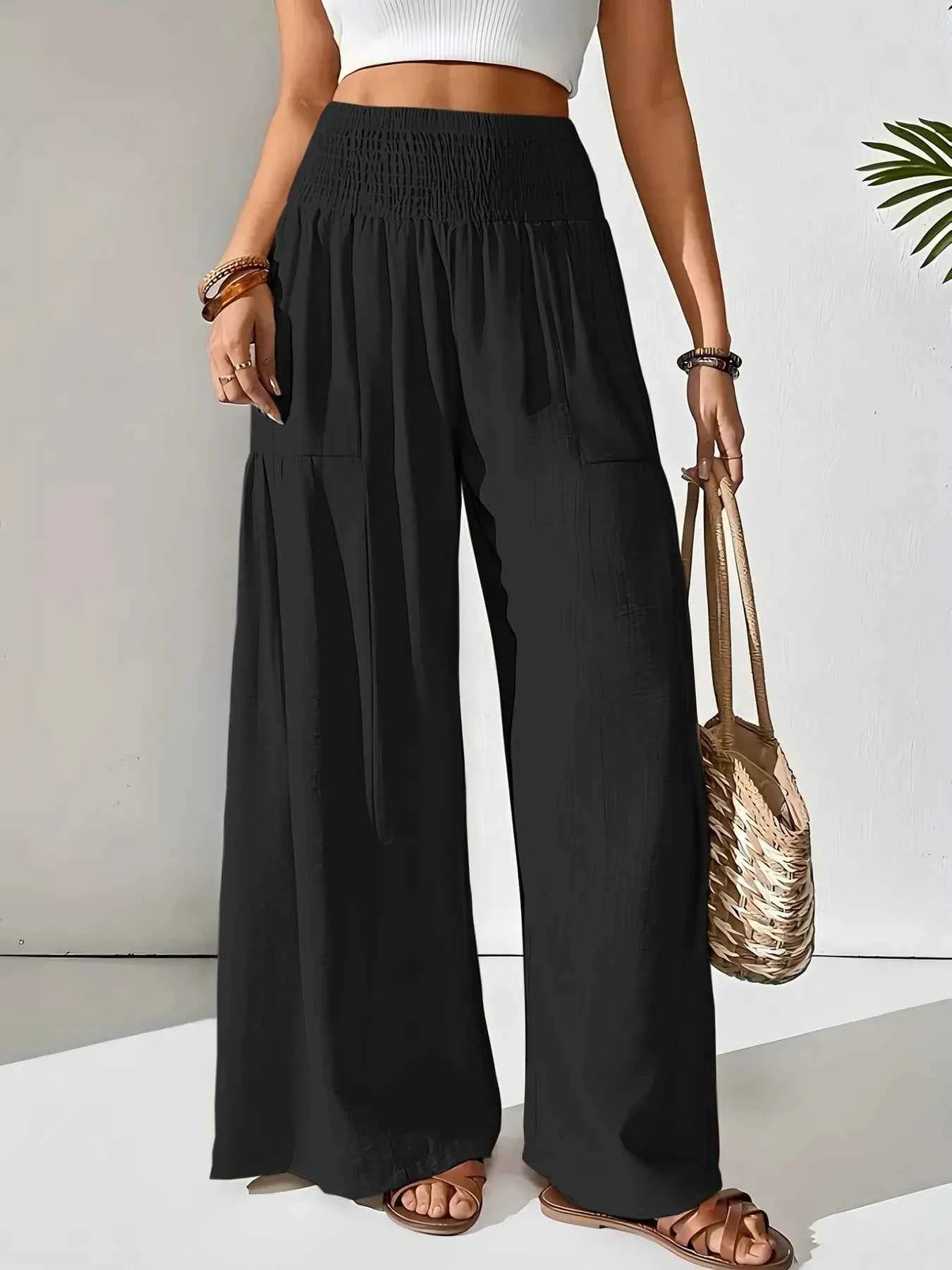 Smocked Waist Wide Leg Pants d75239a60a2a4ae89c049cb7d65b174a-Max-Origin
