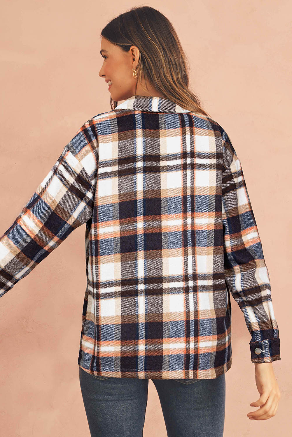 Red Plaid Button Front Pocket Shirt Shacket d7ce33f90994c930