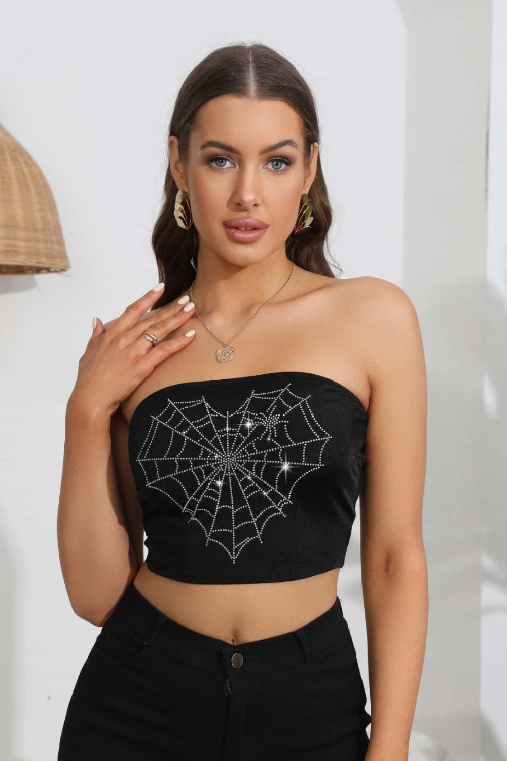 Heart Spider Web Graphic Tube Top d7fad2d6aa024d48a26e065bbaaa0288-Max