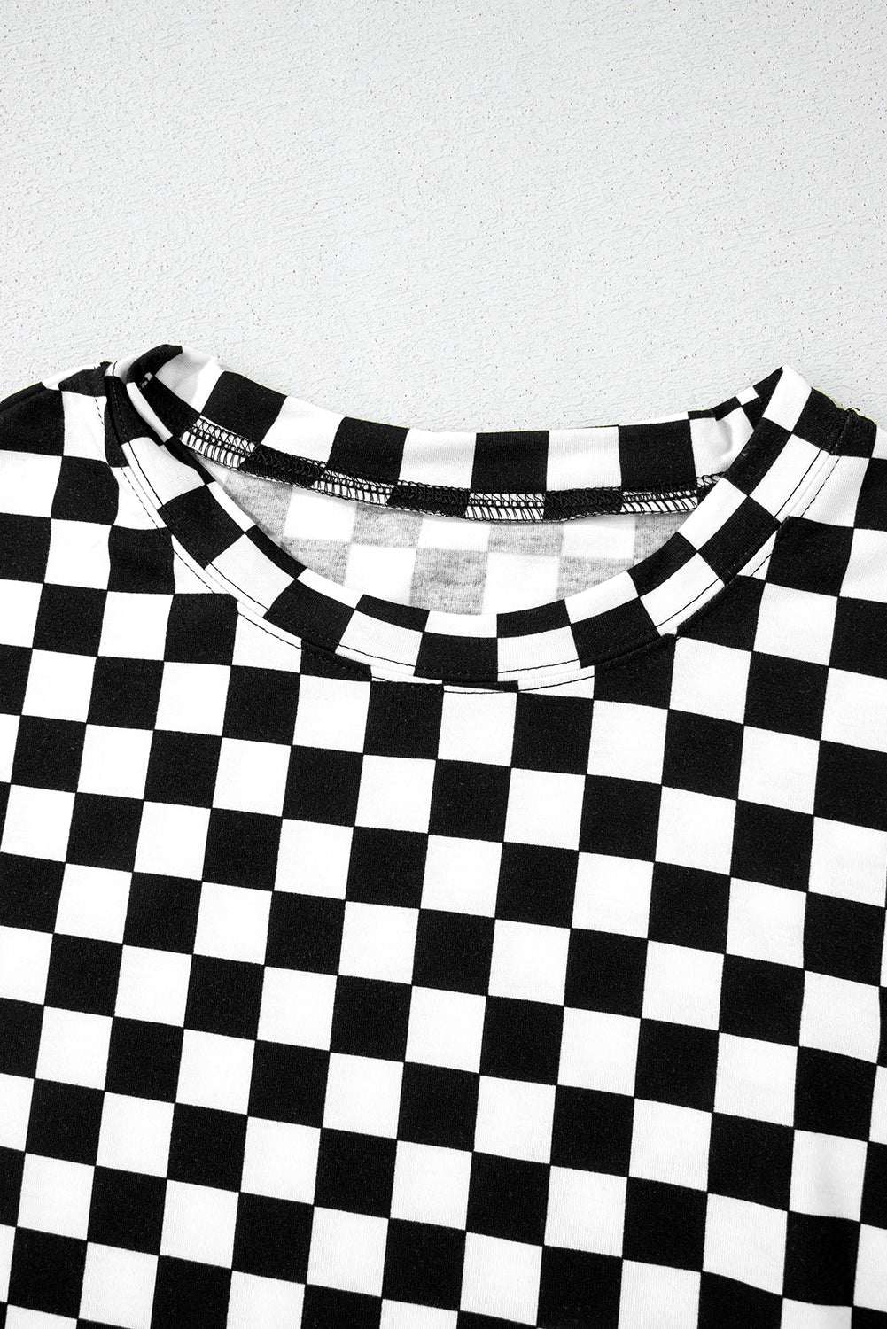 Beige Checkered Print Long Sleeve Loose Fit Pajama Set d81e40fb3ceb874f