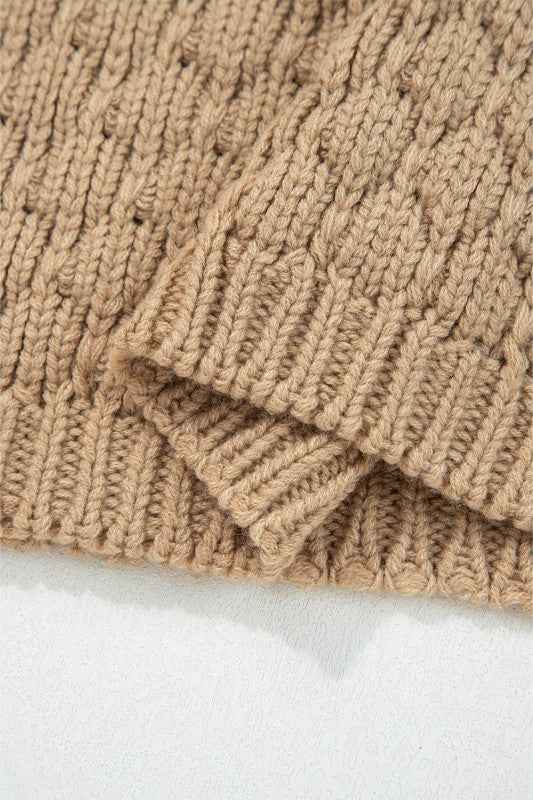 Colorblock Textured Knit Puff Sleeve Sweater d8784520-37ce-43b2-9e64-e0da312ef926